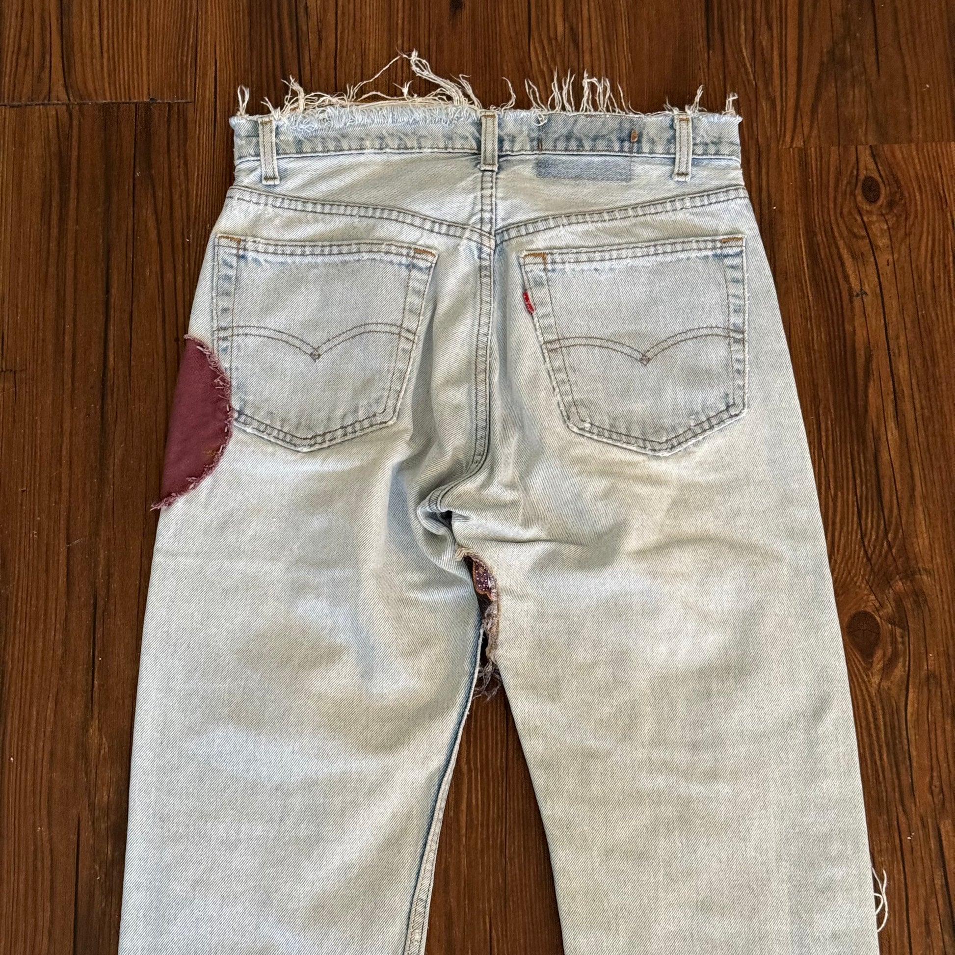 Vintage Levi's Light Wash Patchwork Jeans