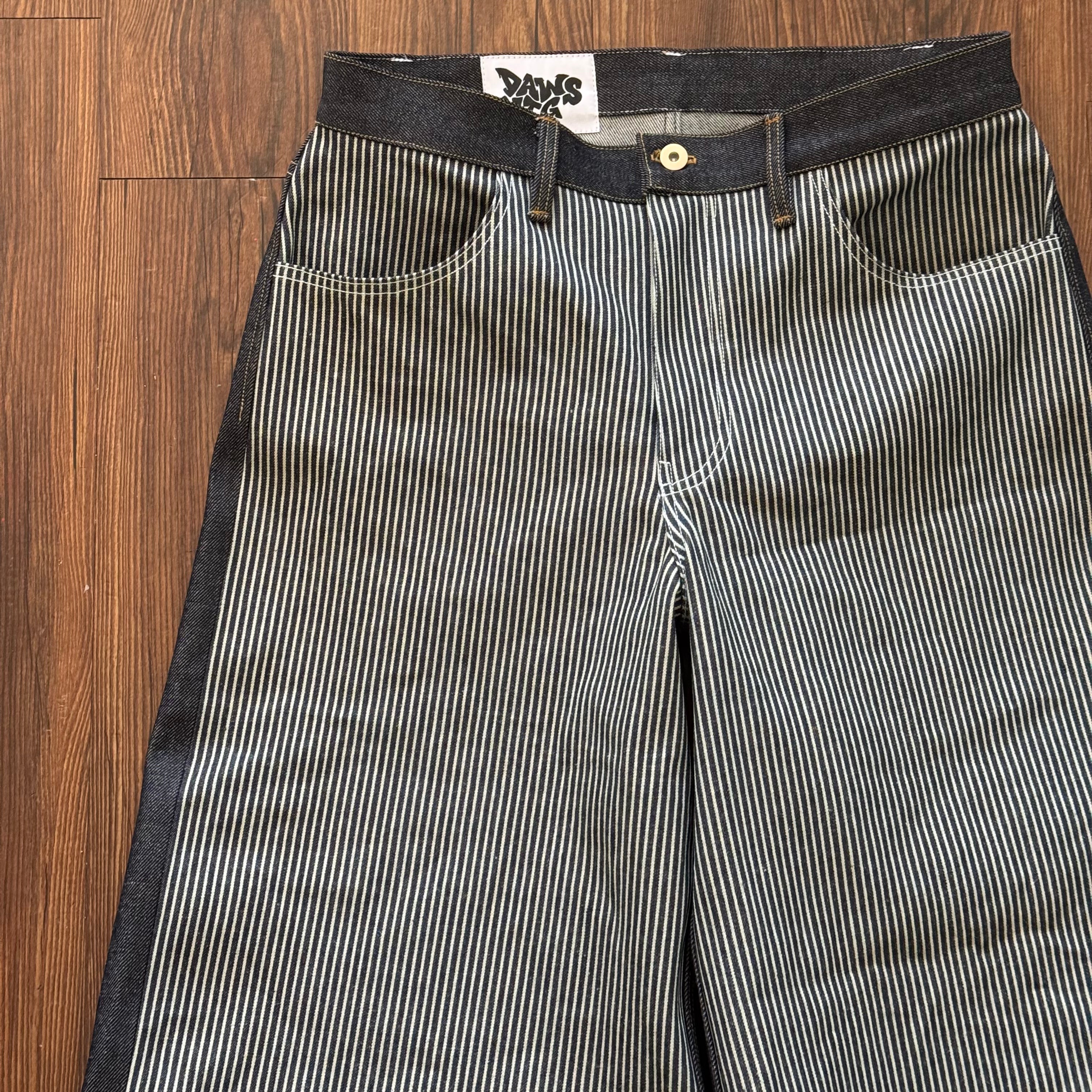 Double Sided Striped Denim Shorts (Size 33)