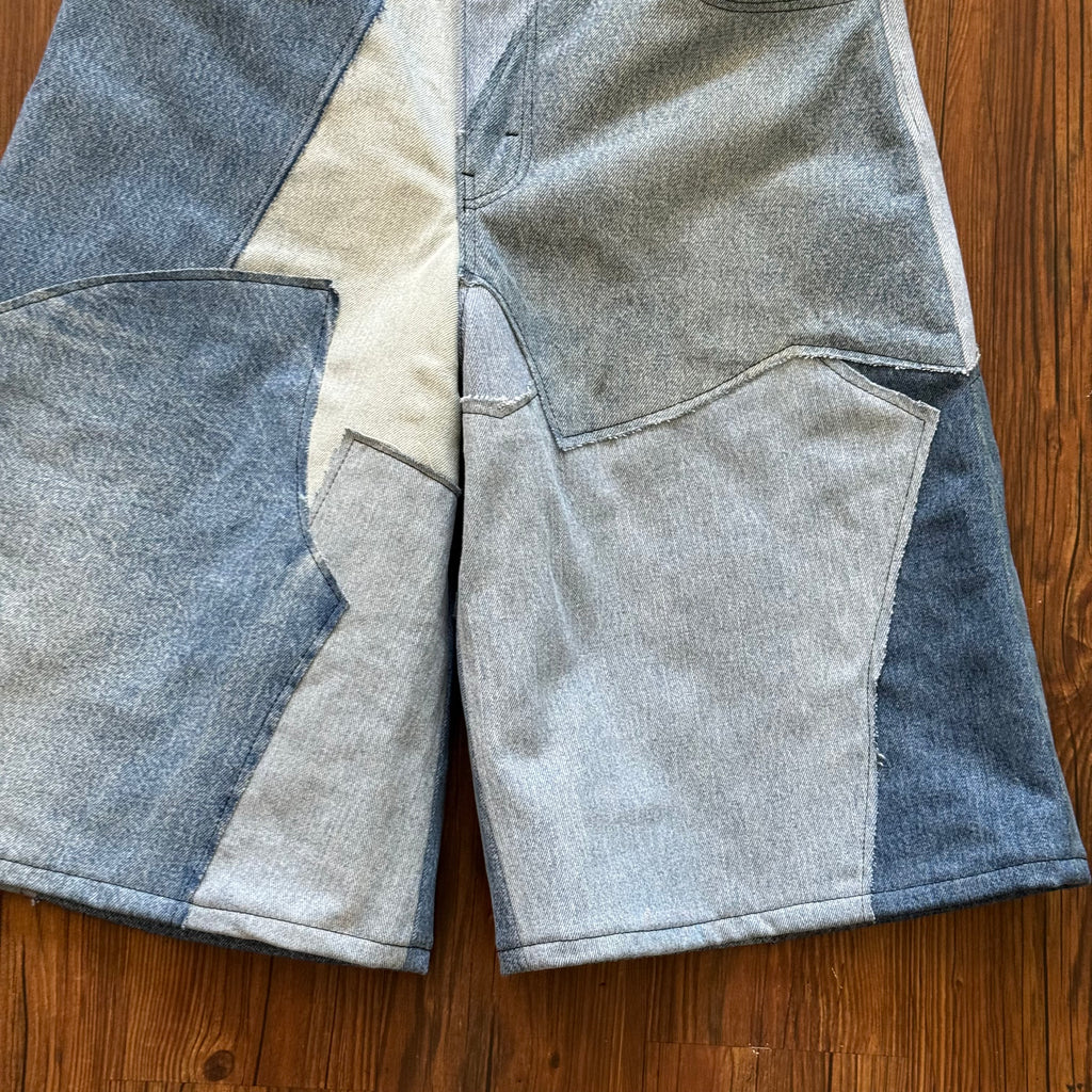 Custom Scrapwork Denim Jorts (Size 32)