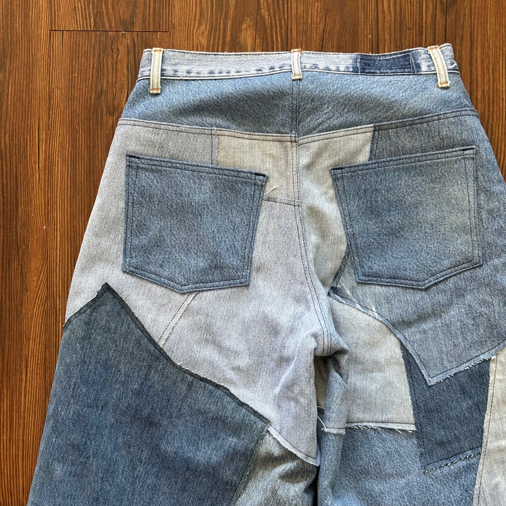 Custom Scrapwork Denim Jorts (Size 32)