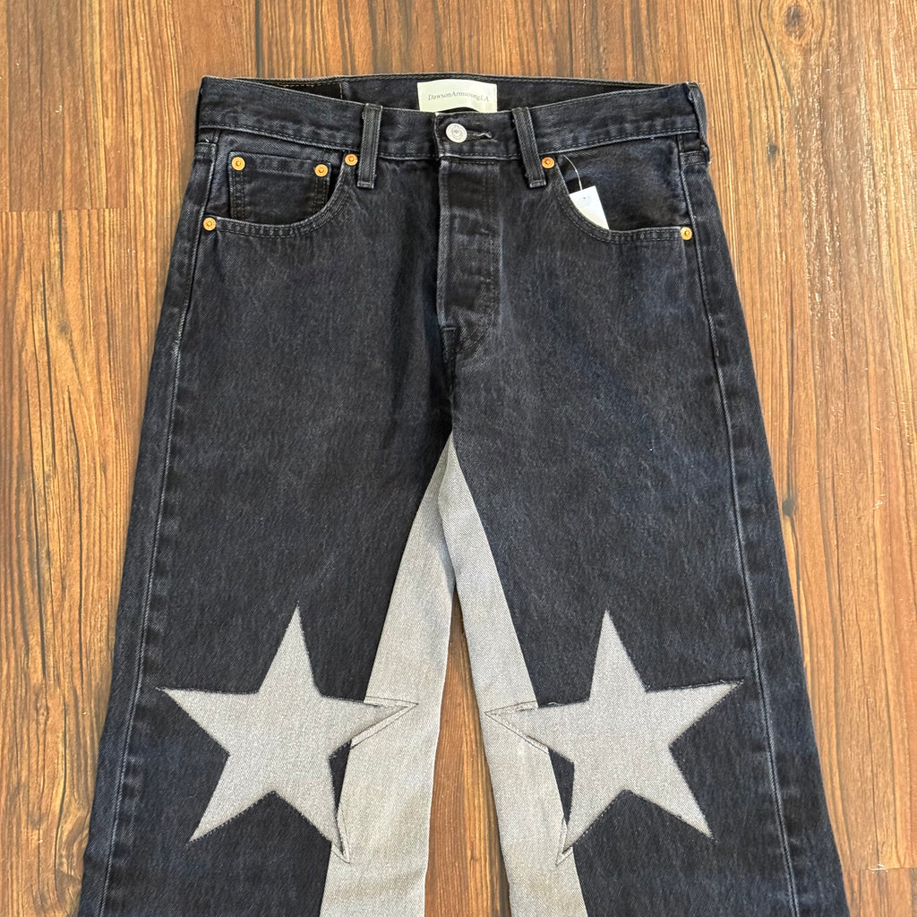 Levi's Black Denim Star Knee Jeans