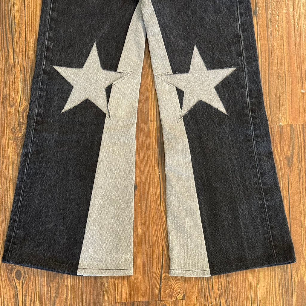 Levi's Black Denim Star Knee Jeans