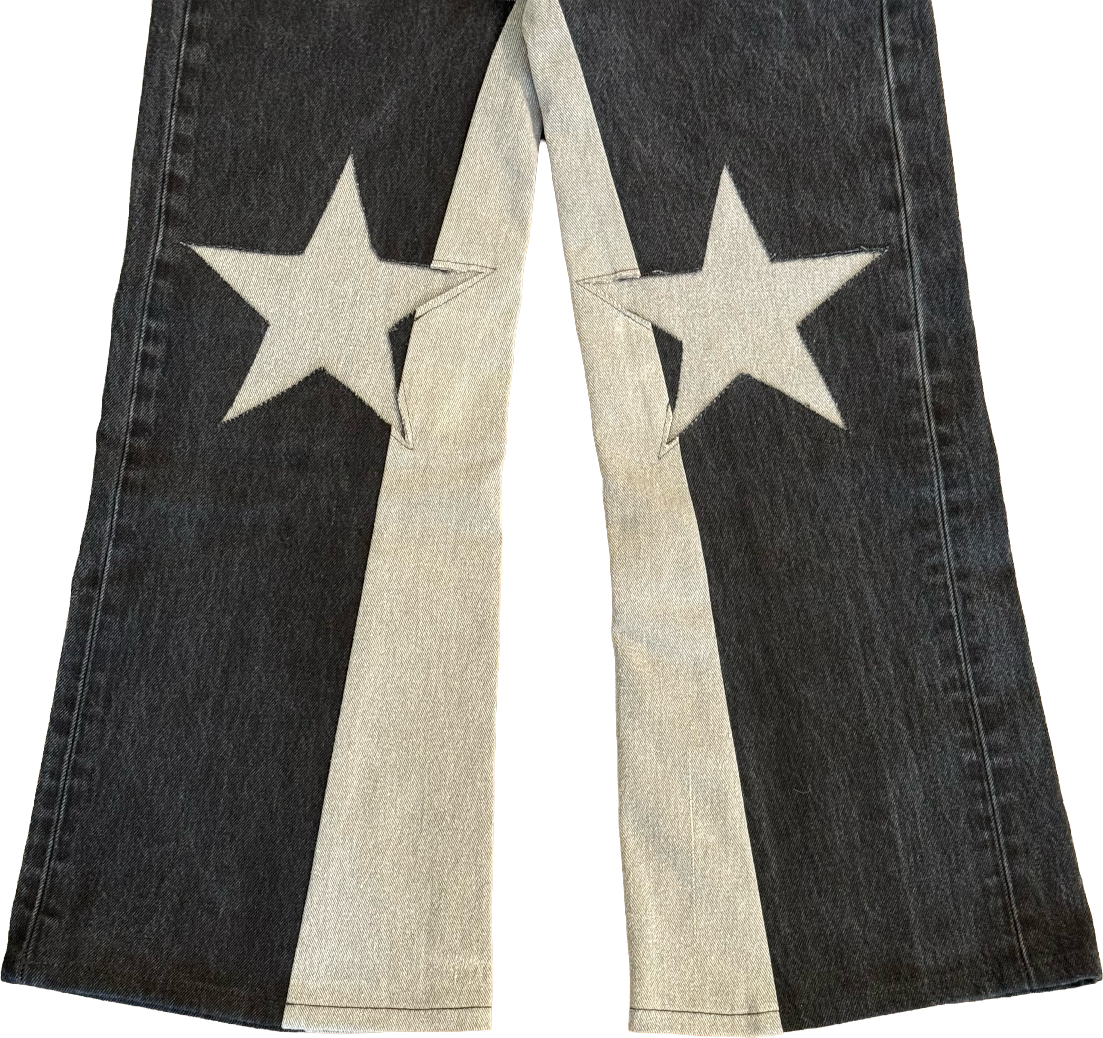 Black Denim Star Knee Jeans