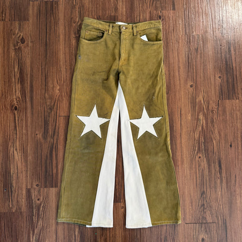 Levi's Green Denim Star Knee Jeans
