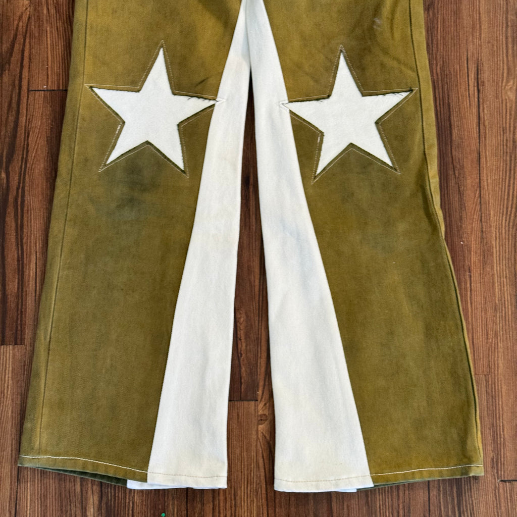 Levi's Green Denim Star Knee Jeans