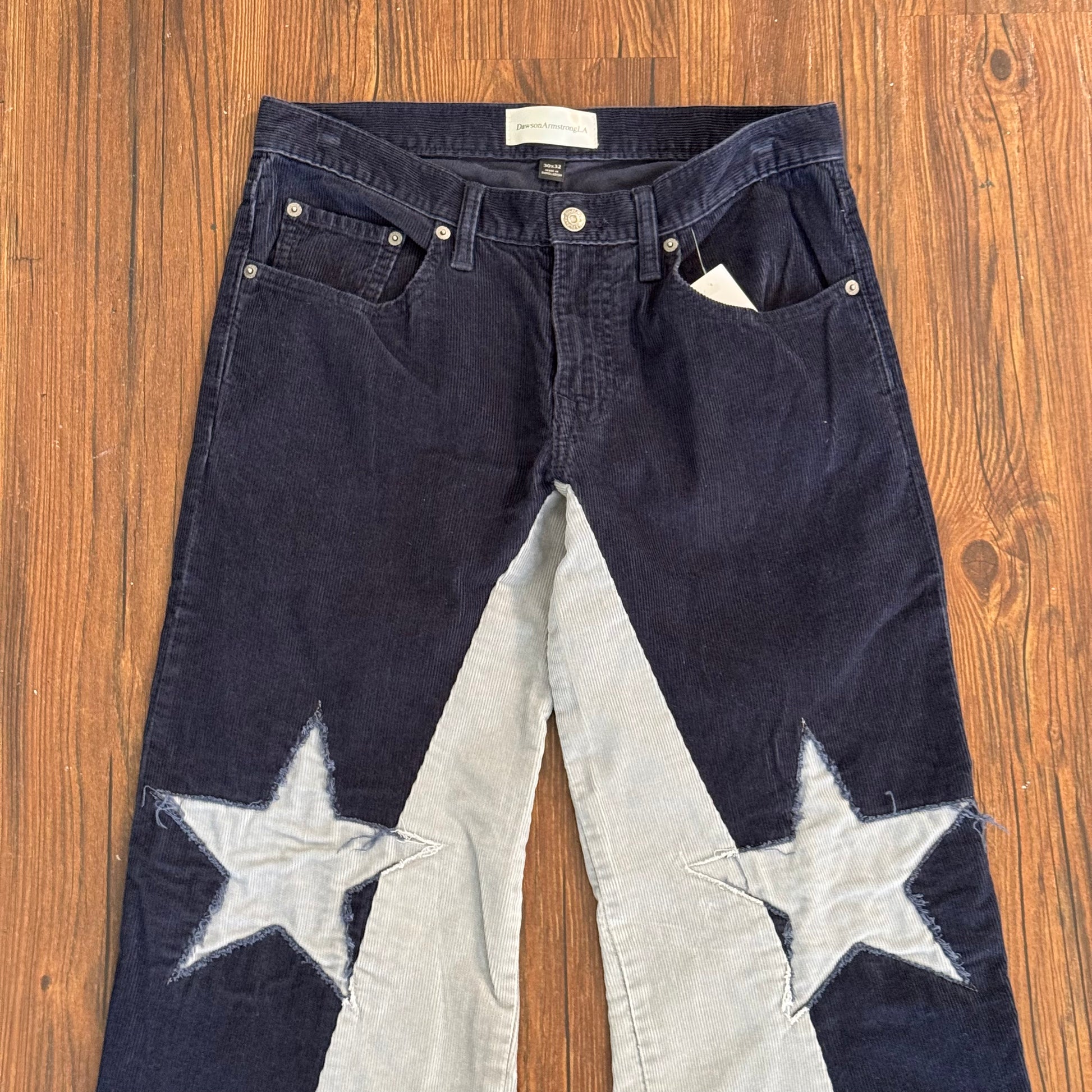 Vintage Navy Corduroy Star Knee Pants