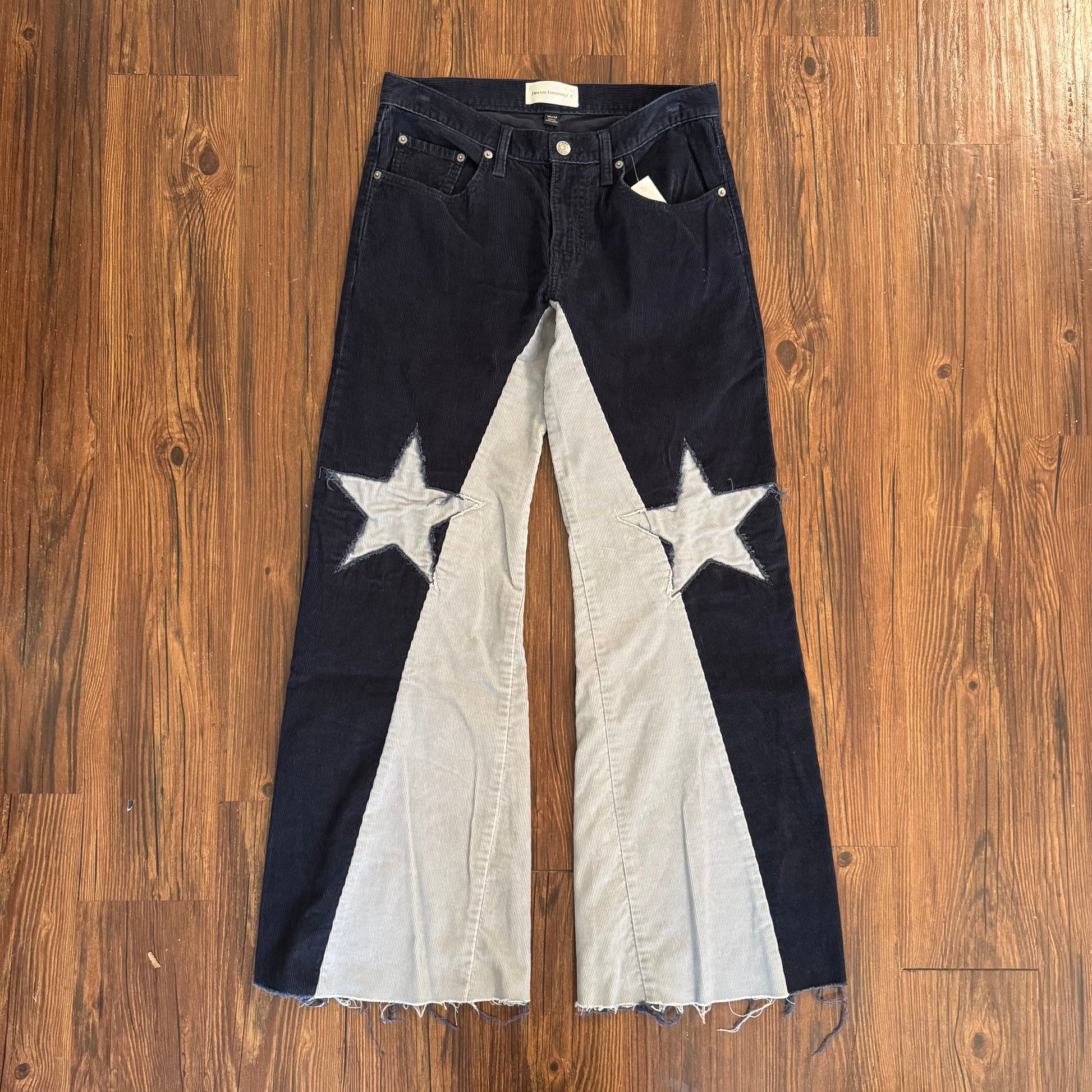 Vintage Navy Corduroy Star Knee Pants