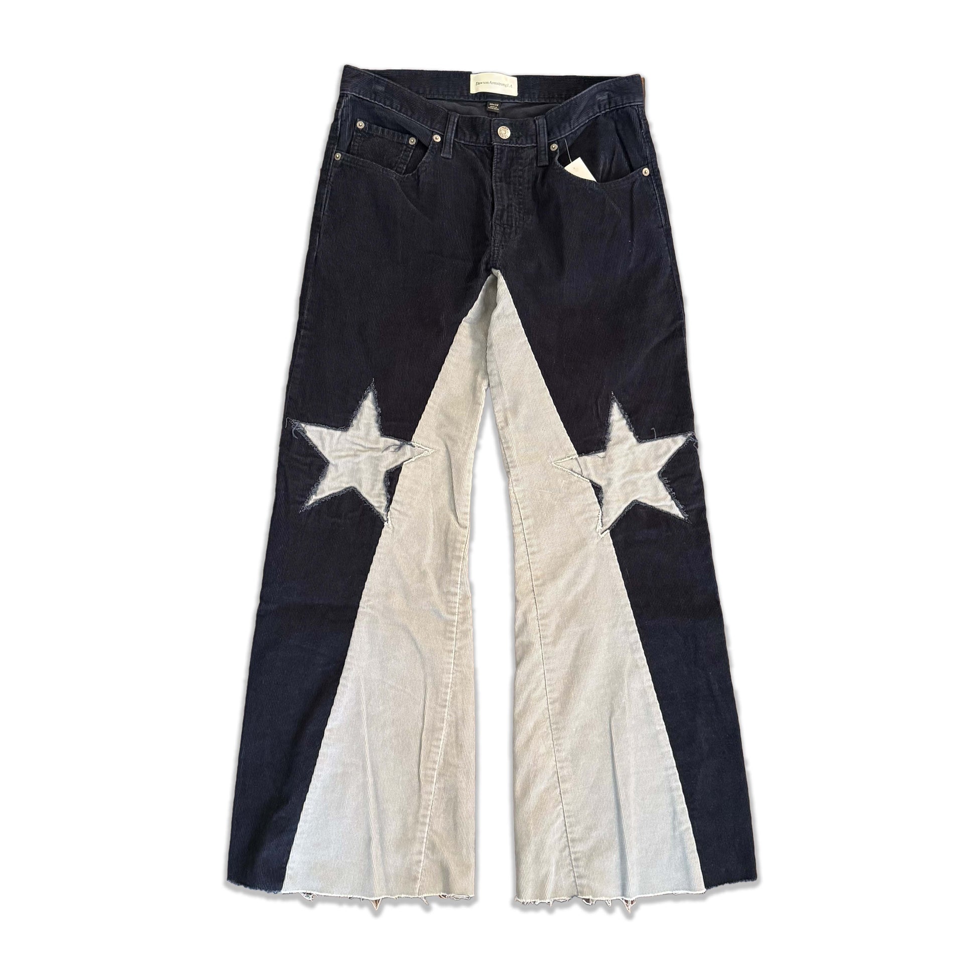 Vintage Navy Corduroy Star Knee Pants