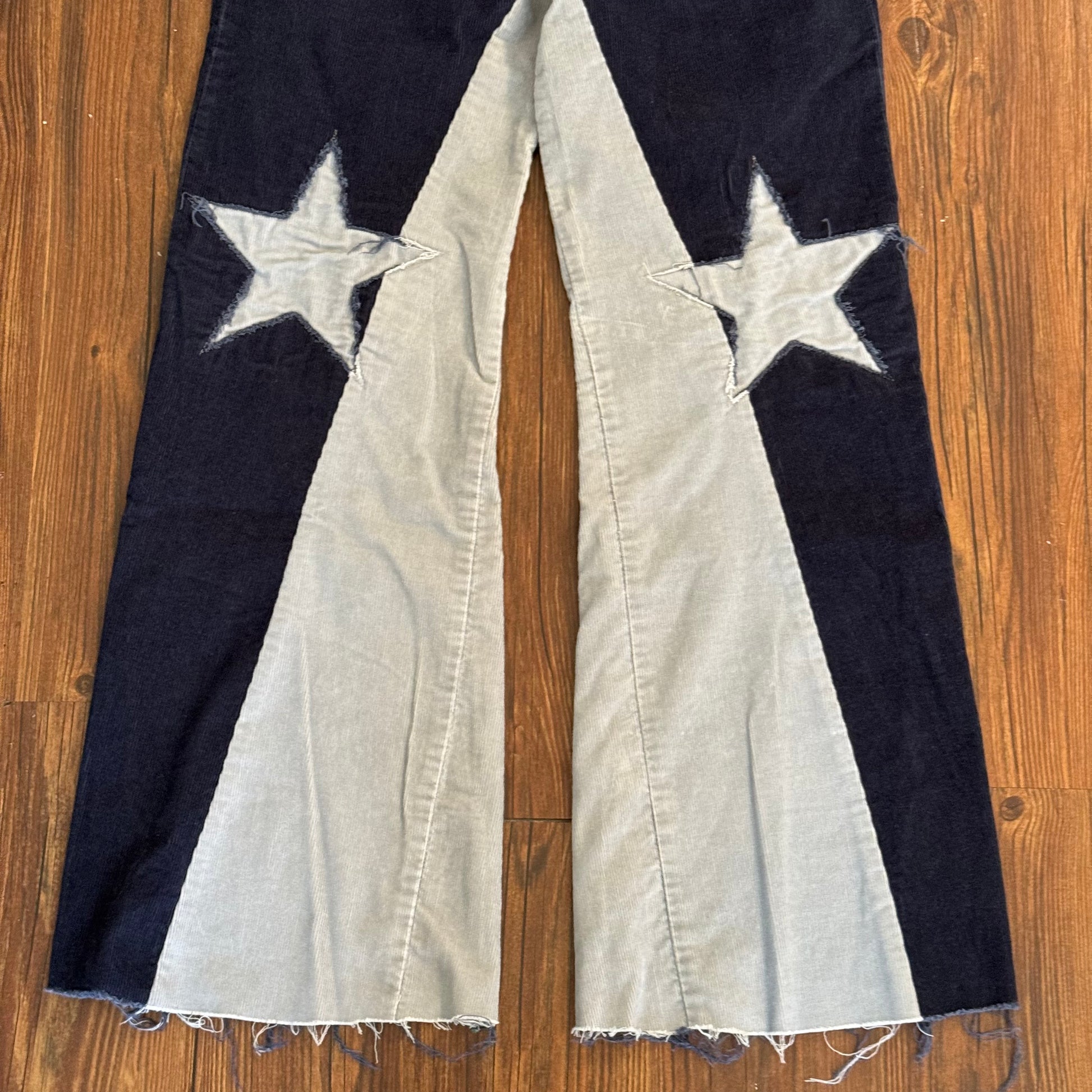 Vintage Navy Corduroy Star Knee Pants