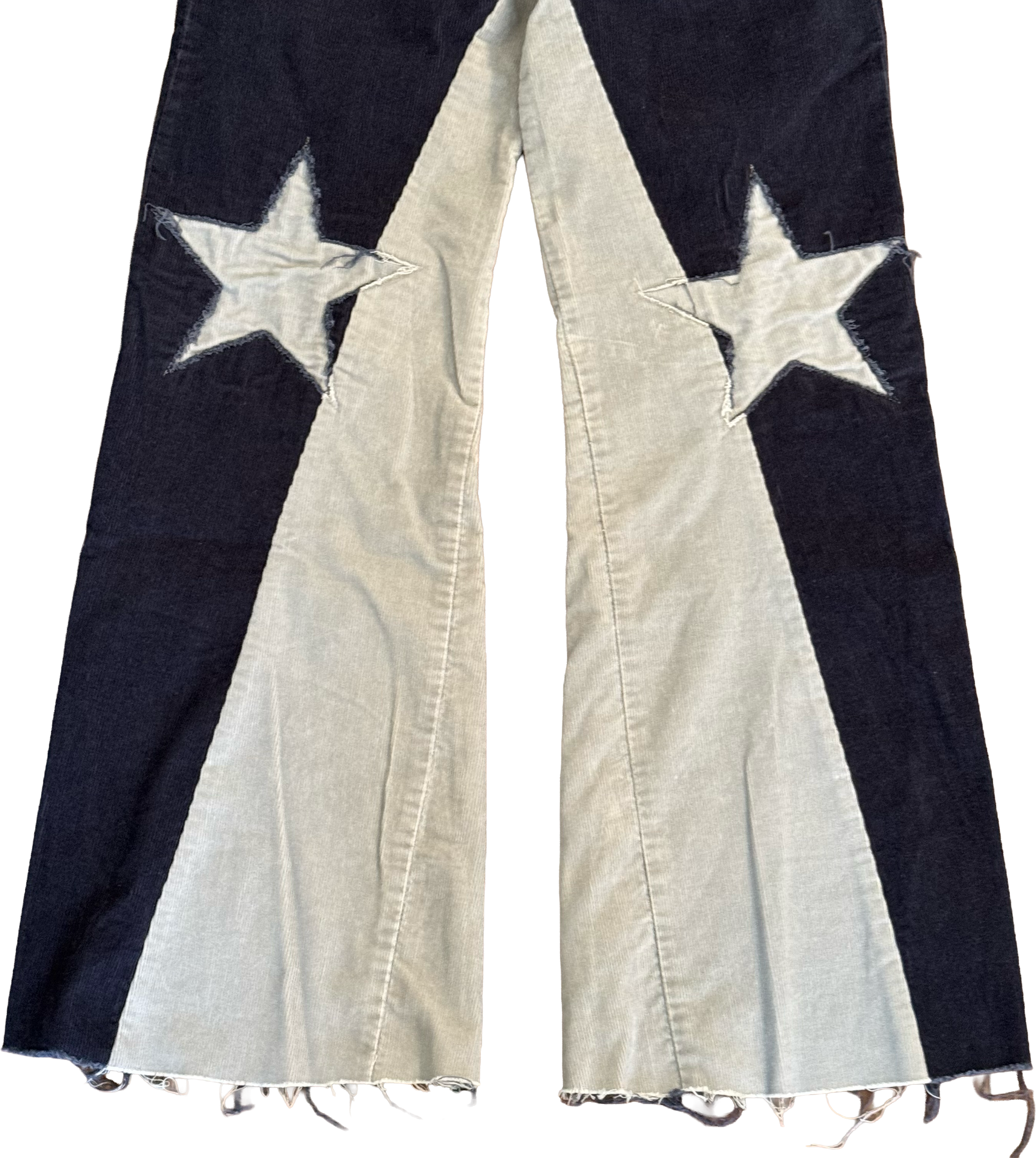 Navy Corduroy Star Knee Pants