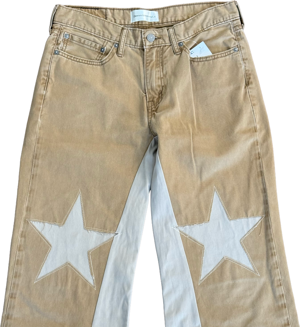 Khaki Star Knee Pants