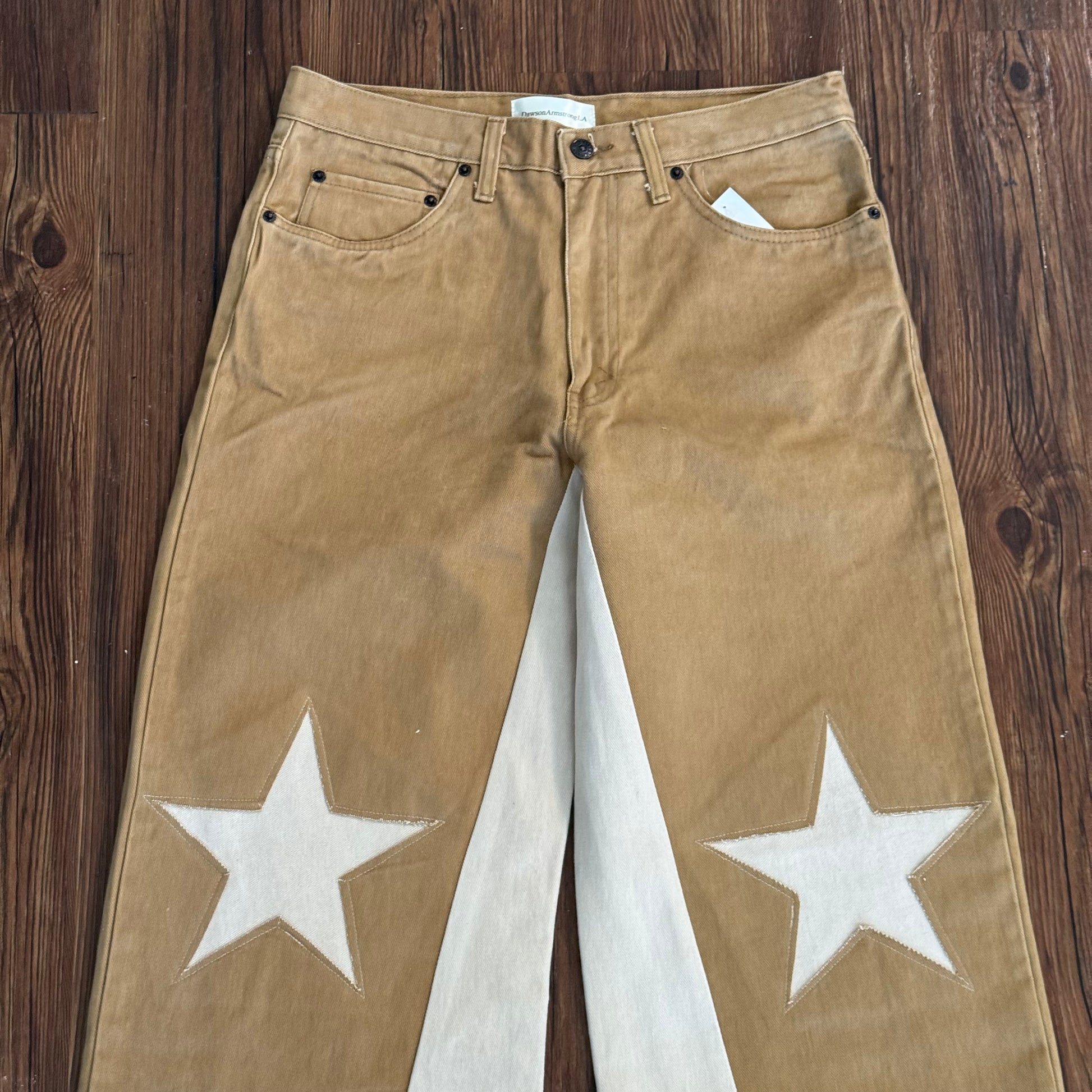 Vintage Khaki Tan Star Knee Pants