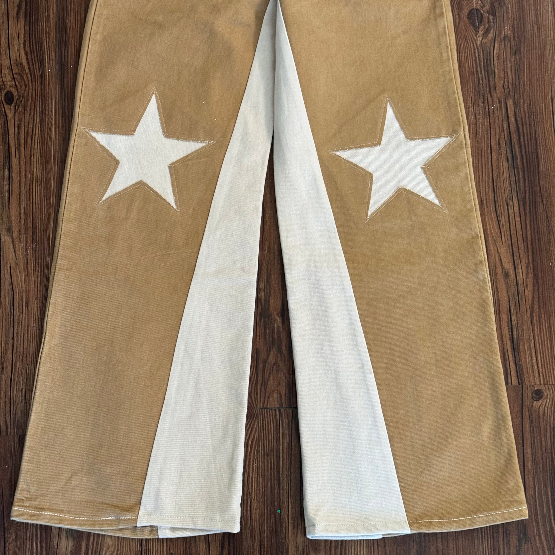 Vintage Khaki Tan Star Knee Pants