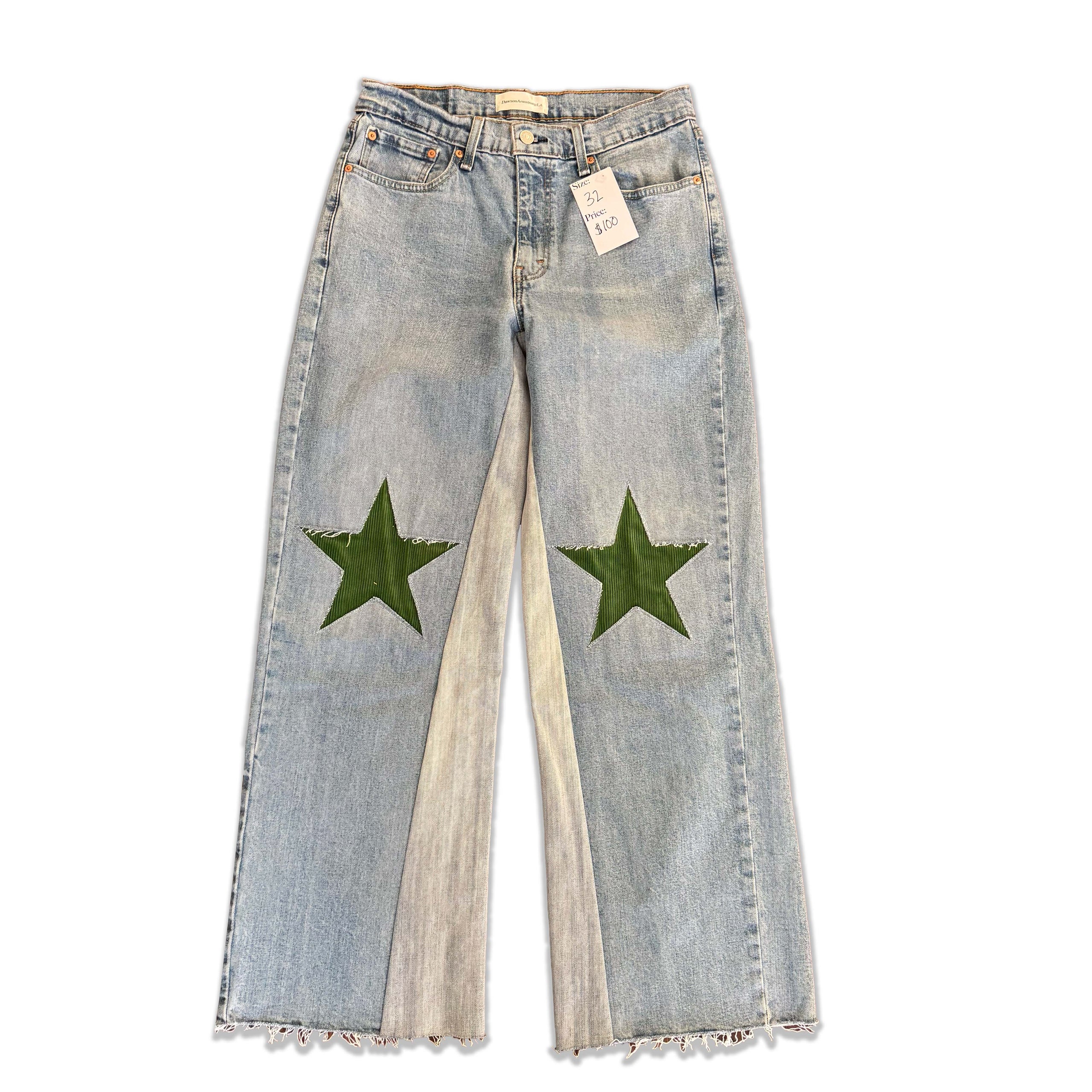 Green Star Knee Jeans