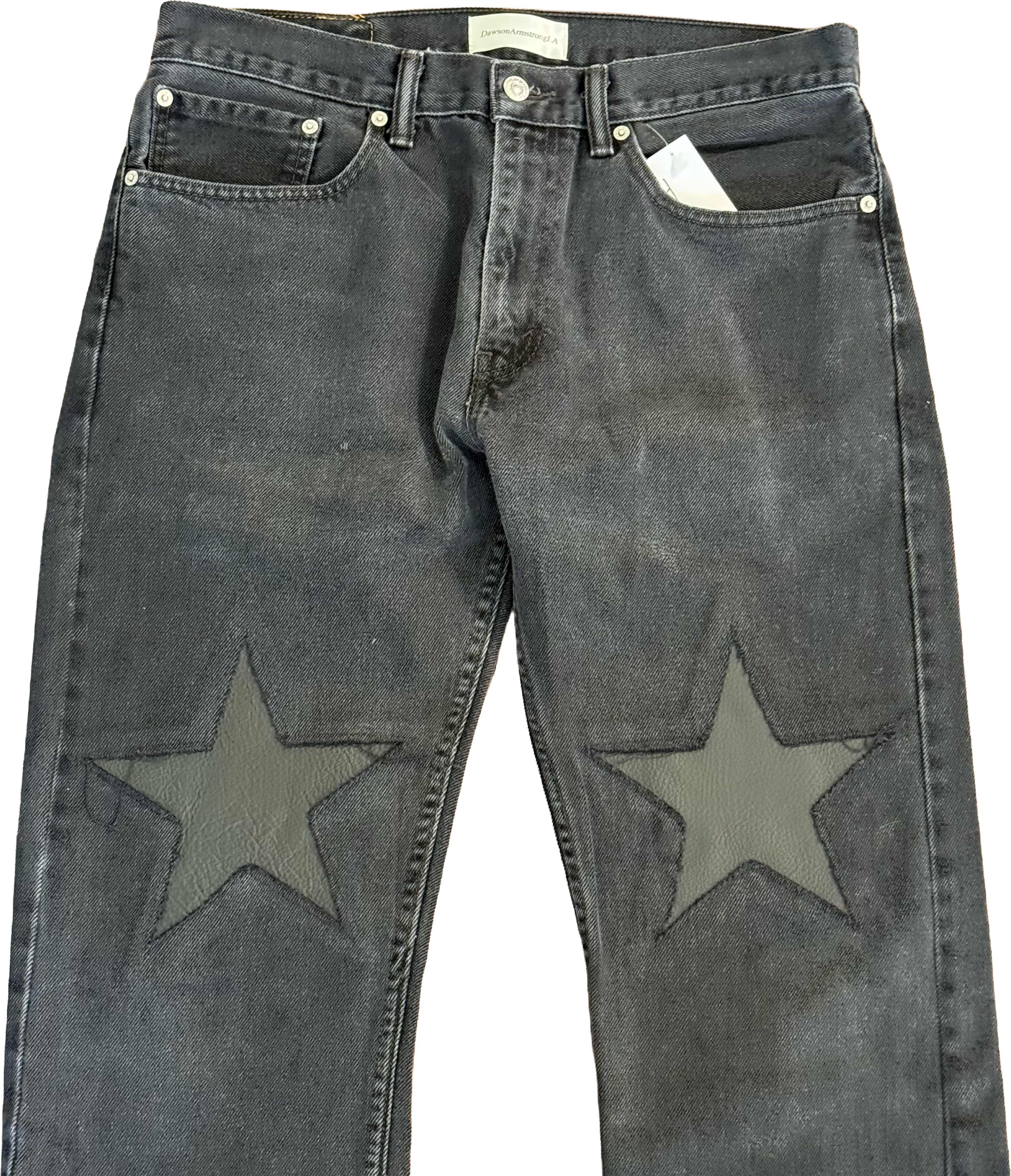 Leather Star Knee Jeans