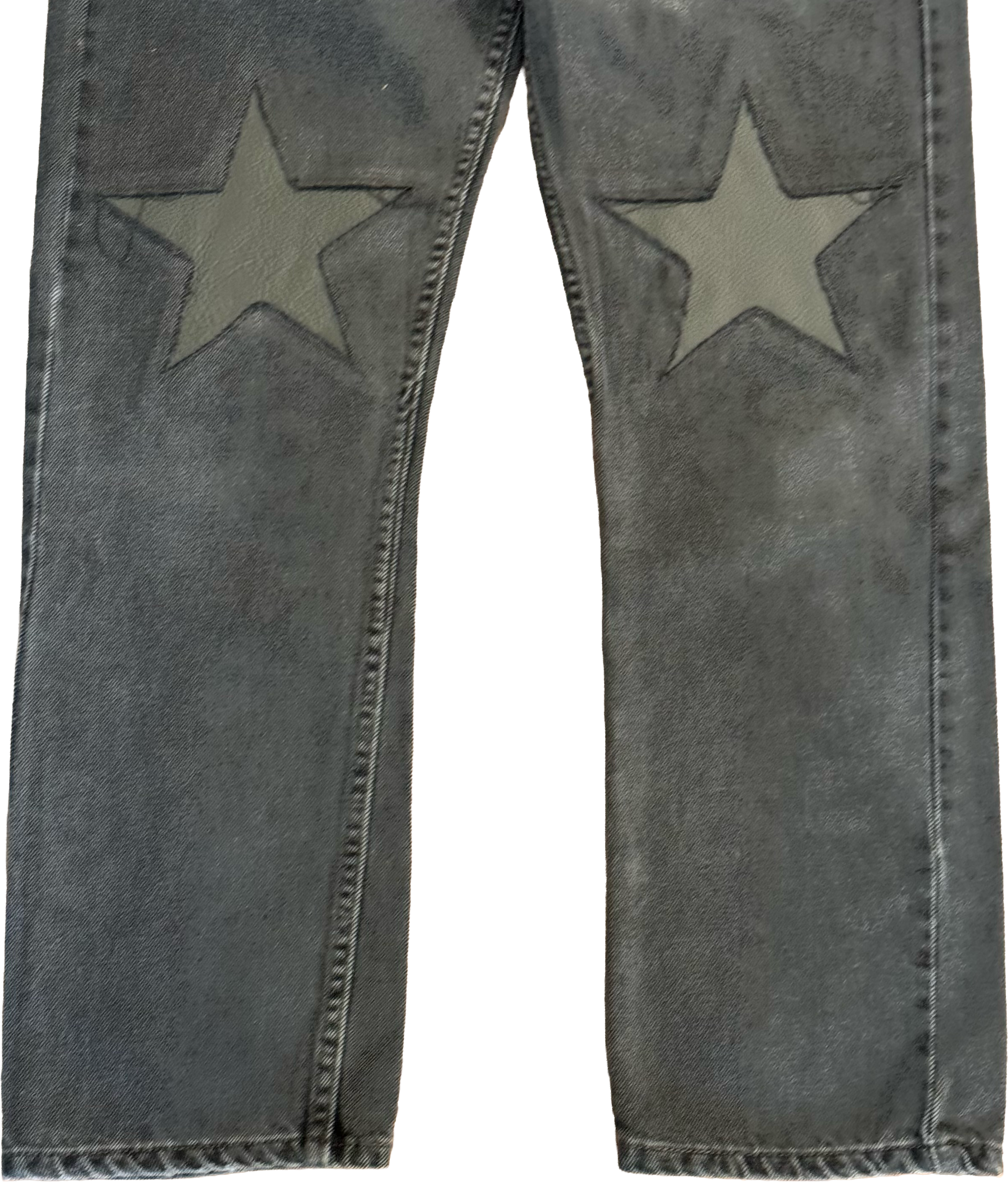 Leather Star Knee Jeans