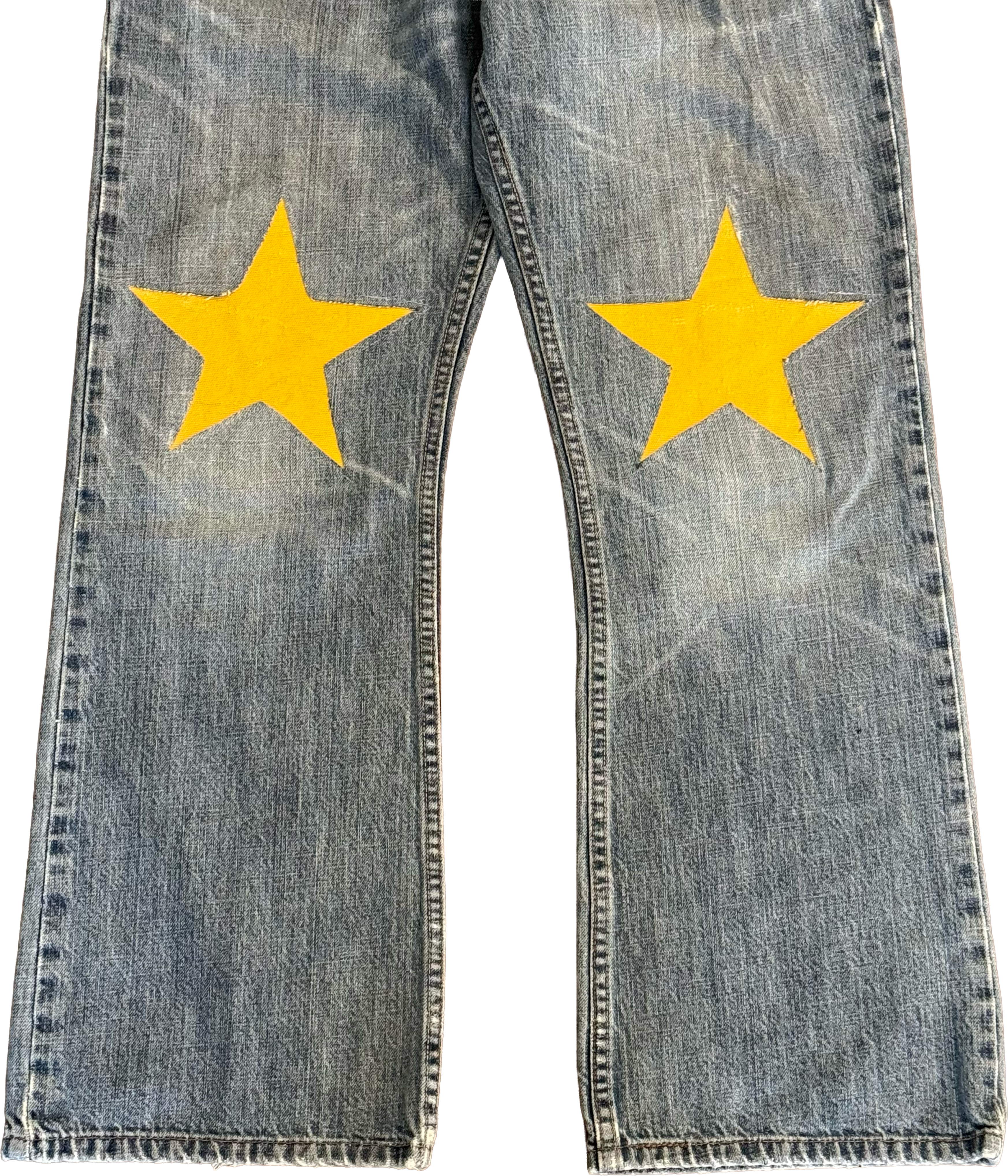 Yellow Star Knee Jeans