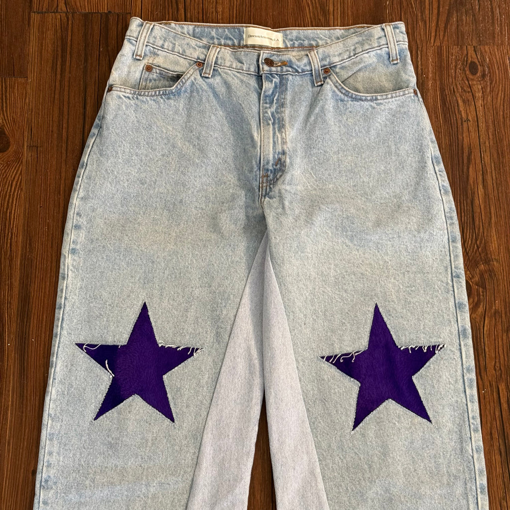 Vintage Levi's Denim Purple Star Knee Jeans