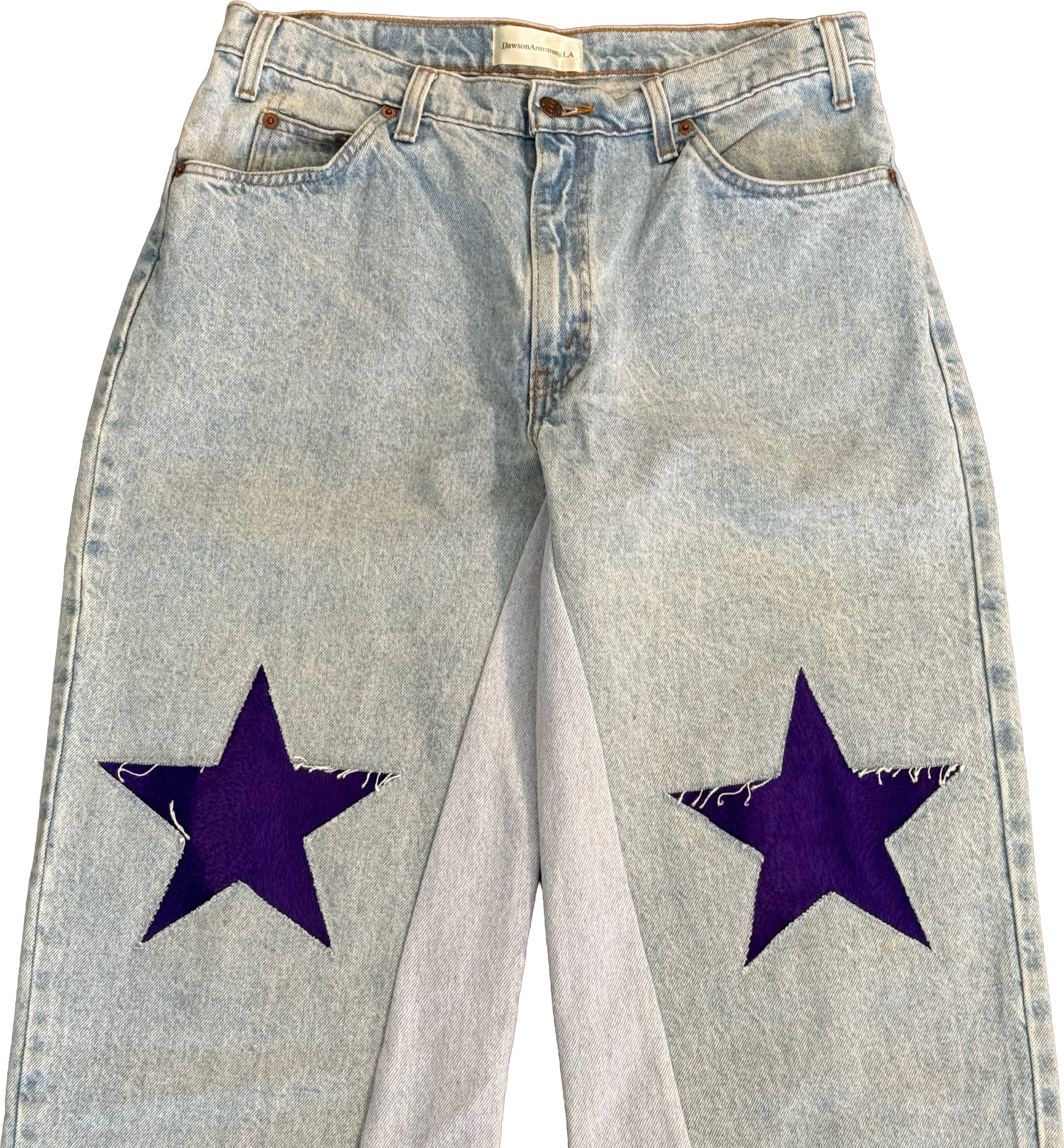 Denim Purple Star Knee Jeans