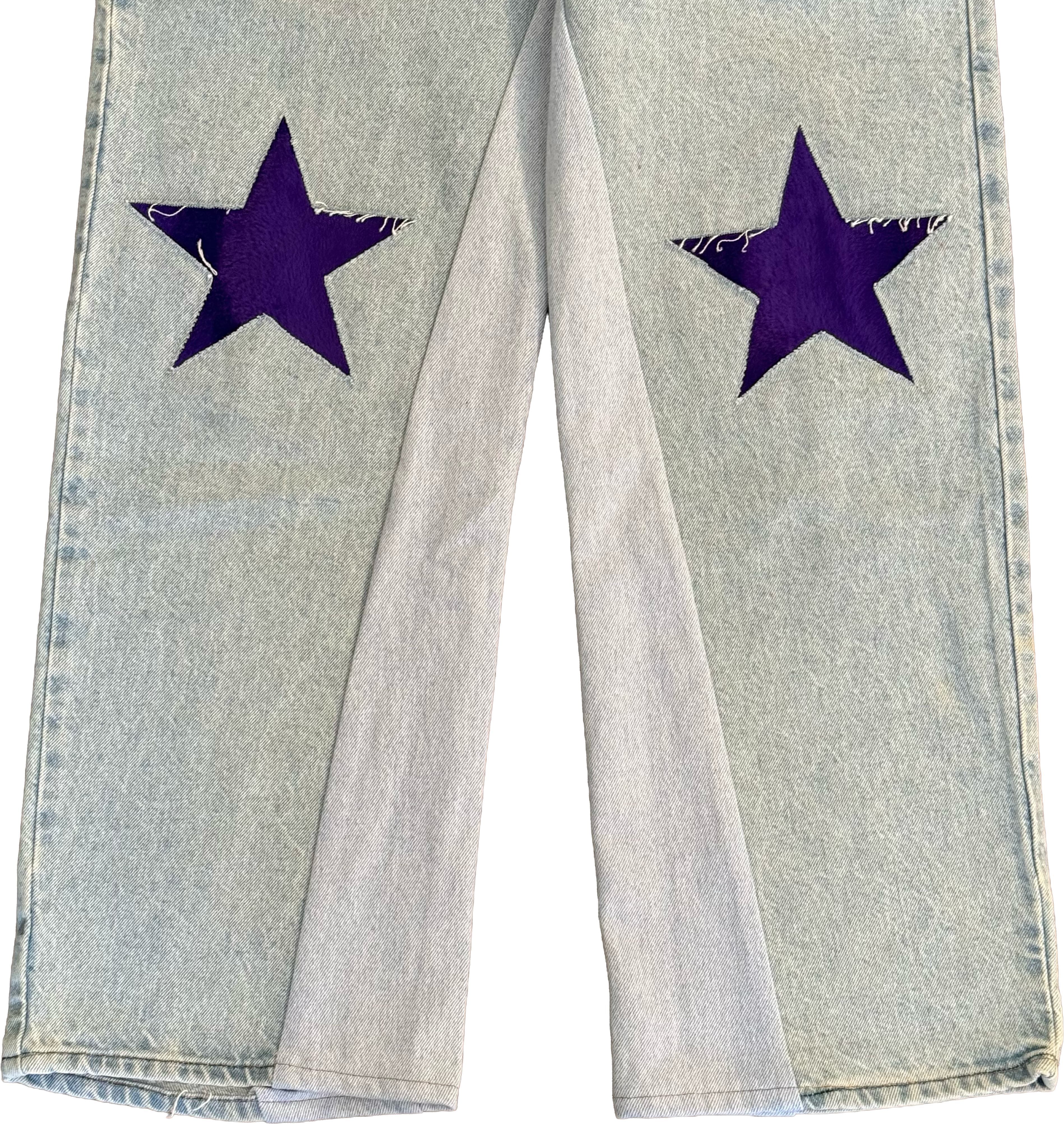 Denim Purple Star Knee Jeans