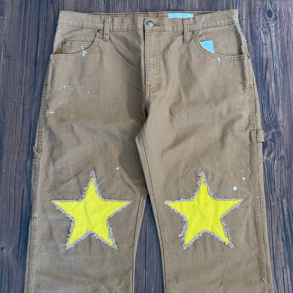 Vintage Dickies Yellow Star Knee Carpenter Pants