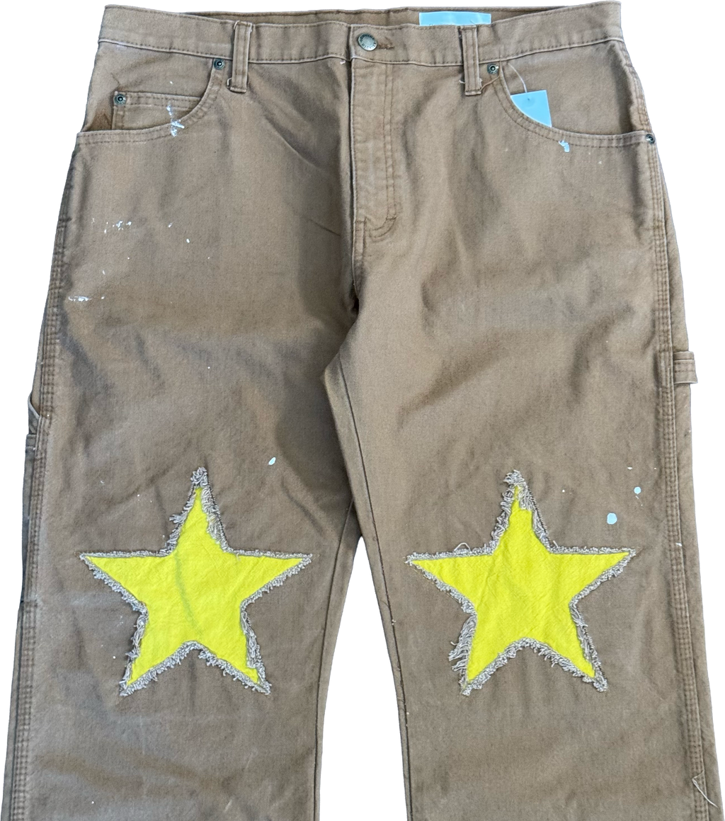Yellow Star Knee Carpenter Pants