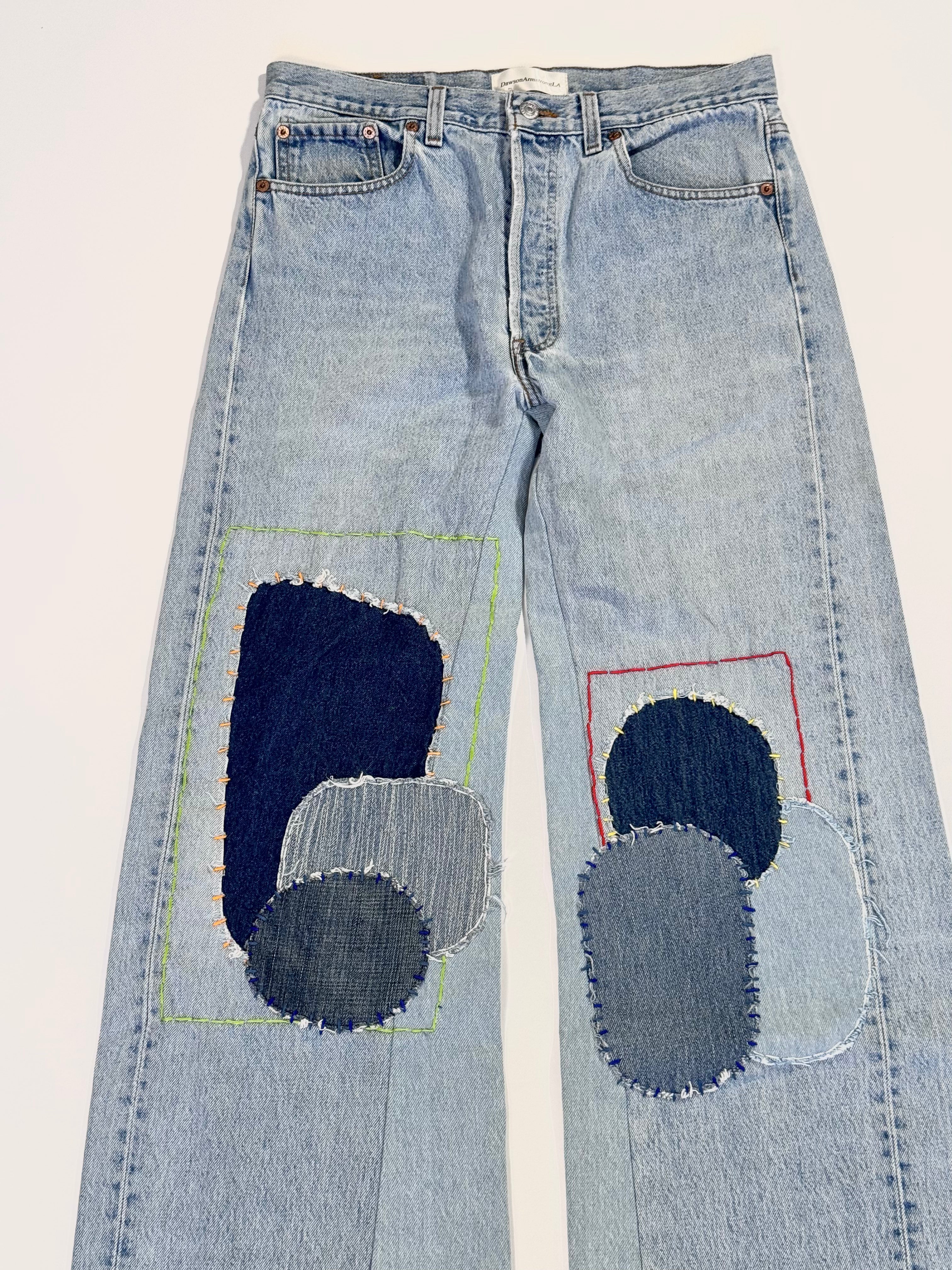 Light Wash Patchwork Jeans (32x33)