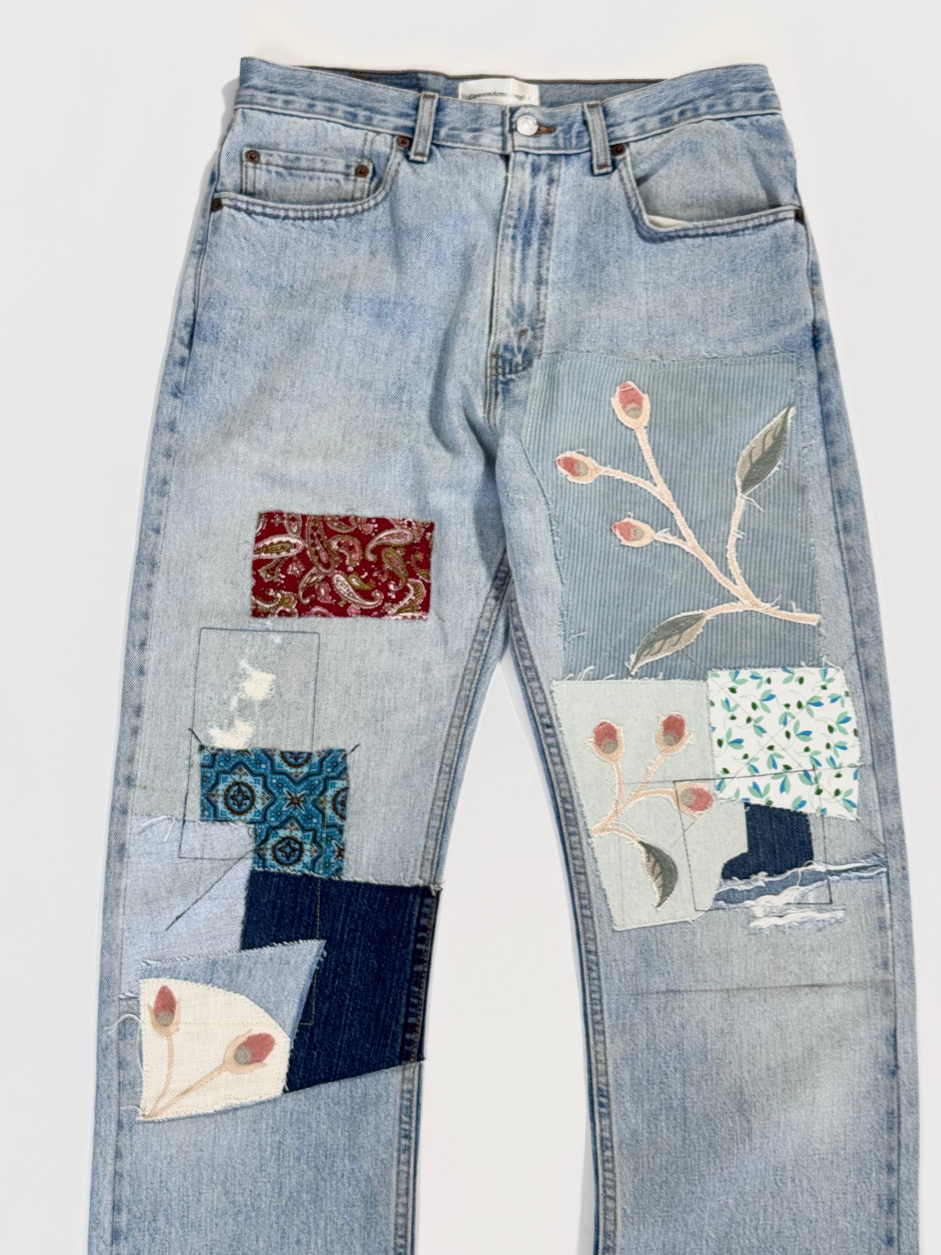 Light Wash Patchwork Jeans (33x33)