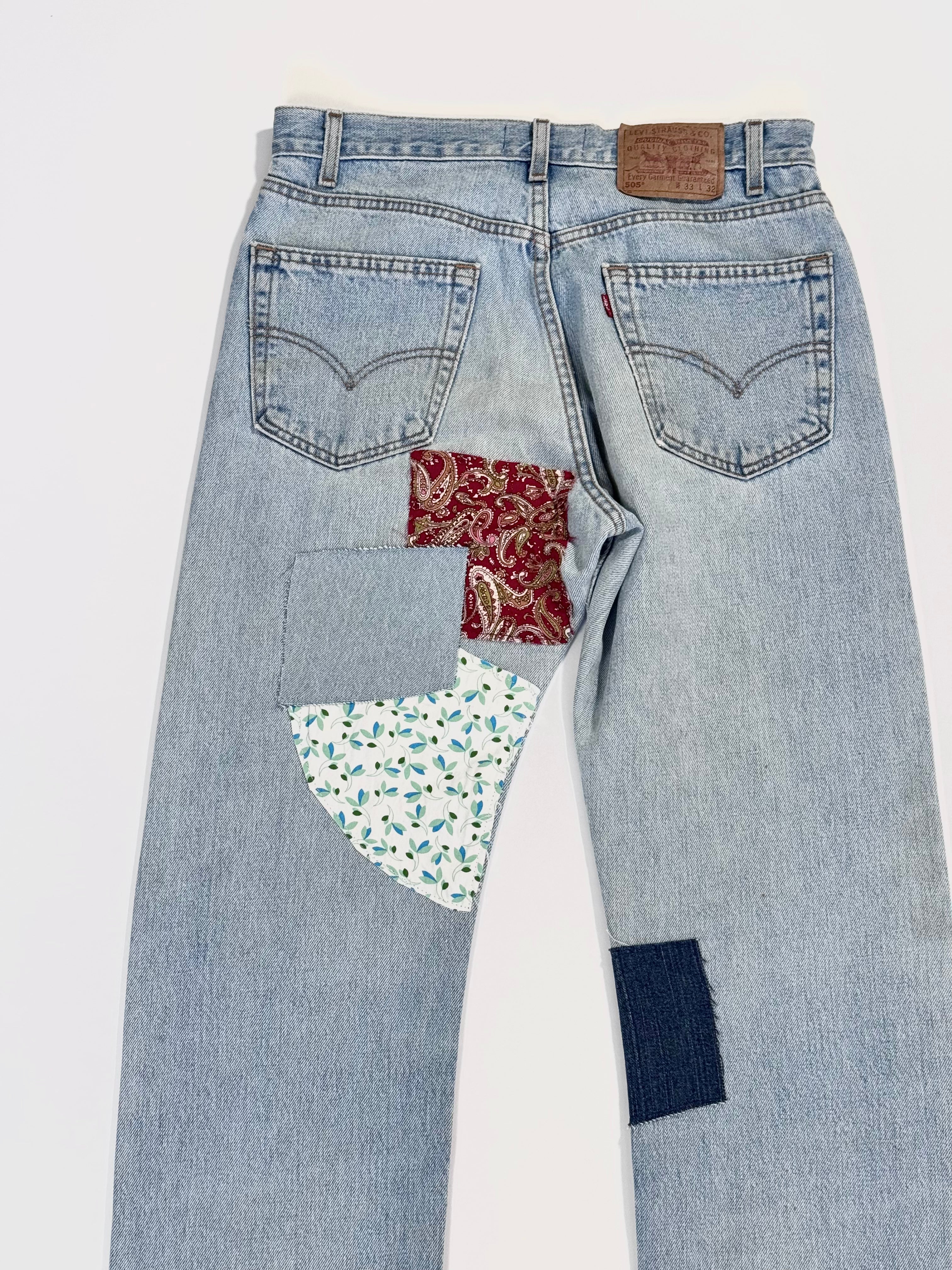 Light Wash Patchwork Jeans (33x33)