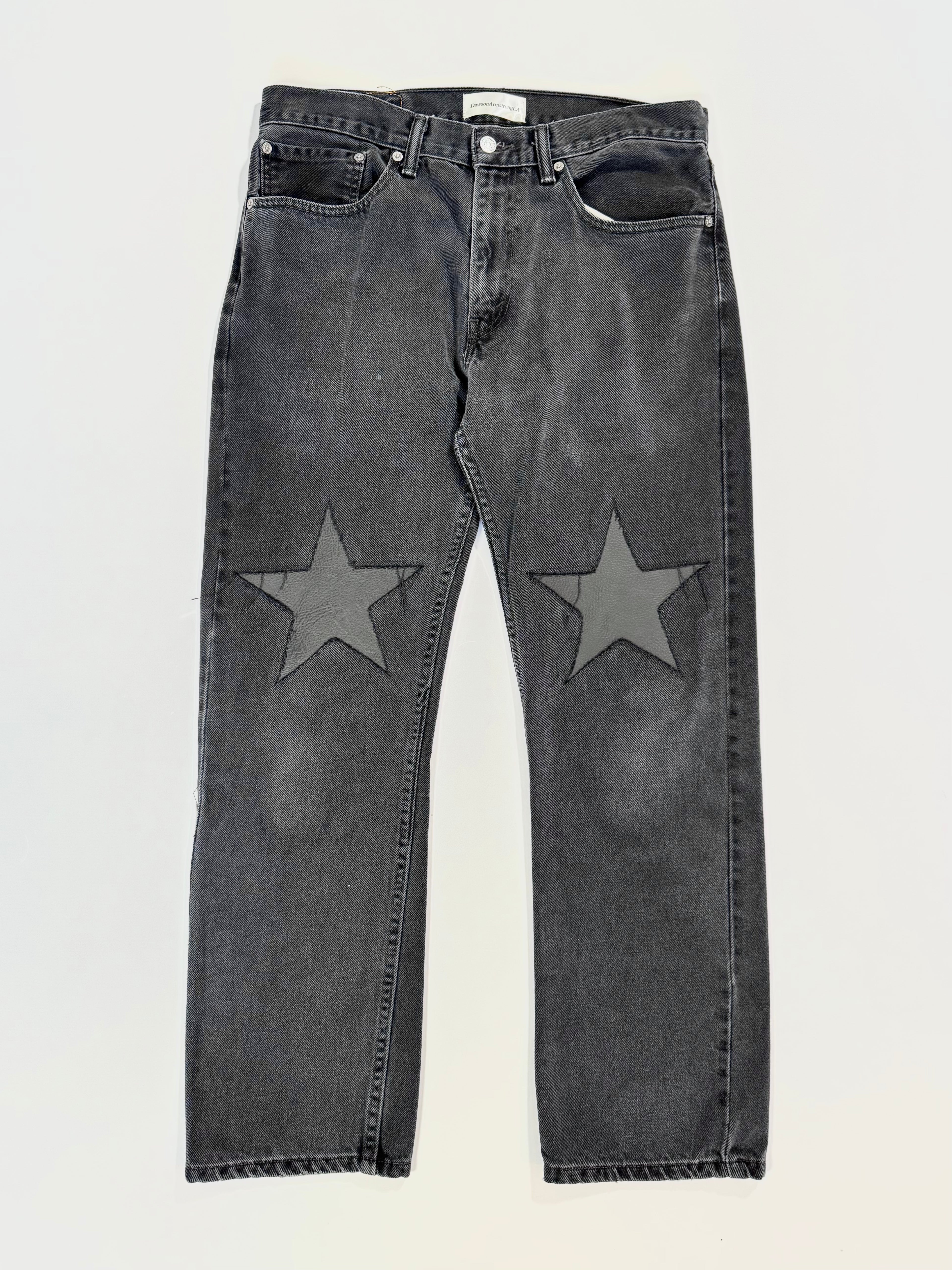 Leather Star Knee Jeans (34x31)