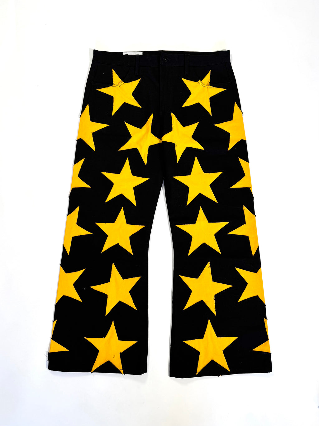 Black & Yellow All Over Star Jeans (Size 34)