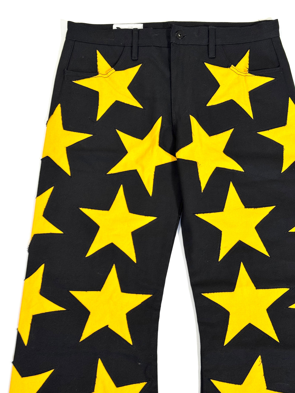 Black & Yellow All Over Star Jeans (Size 34)