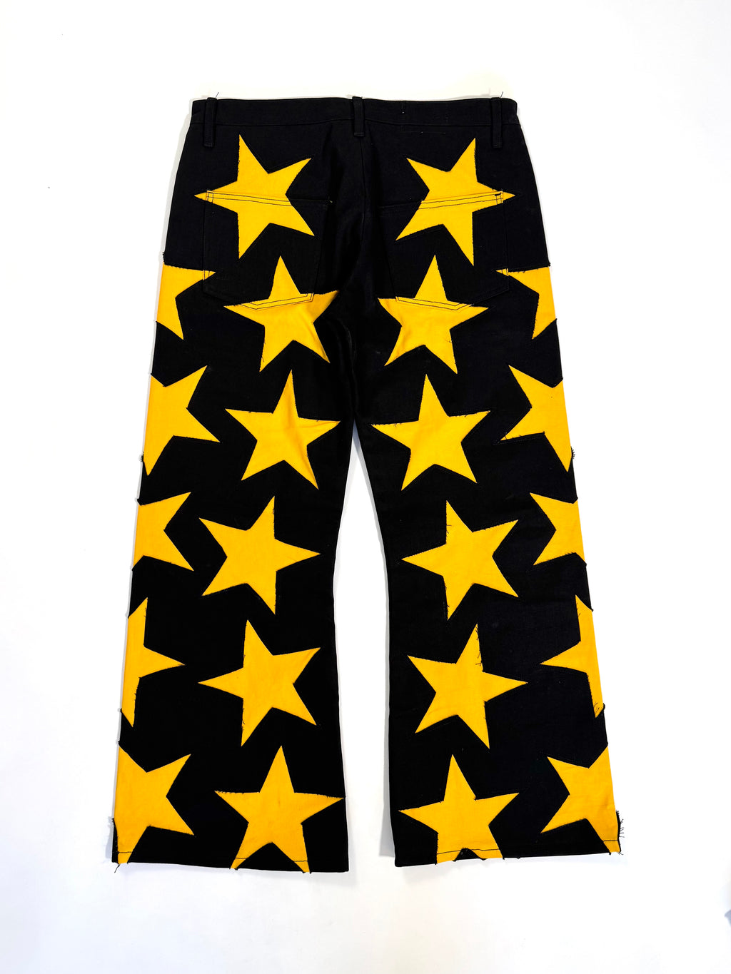 Black & Yellow All Over Star Jeans (Size 34)