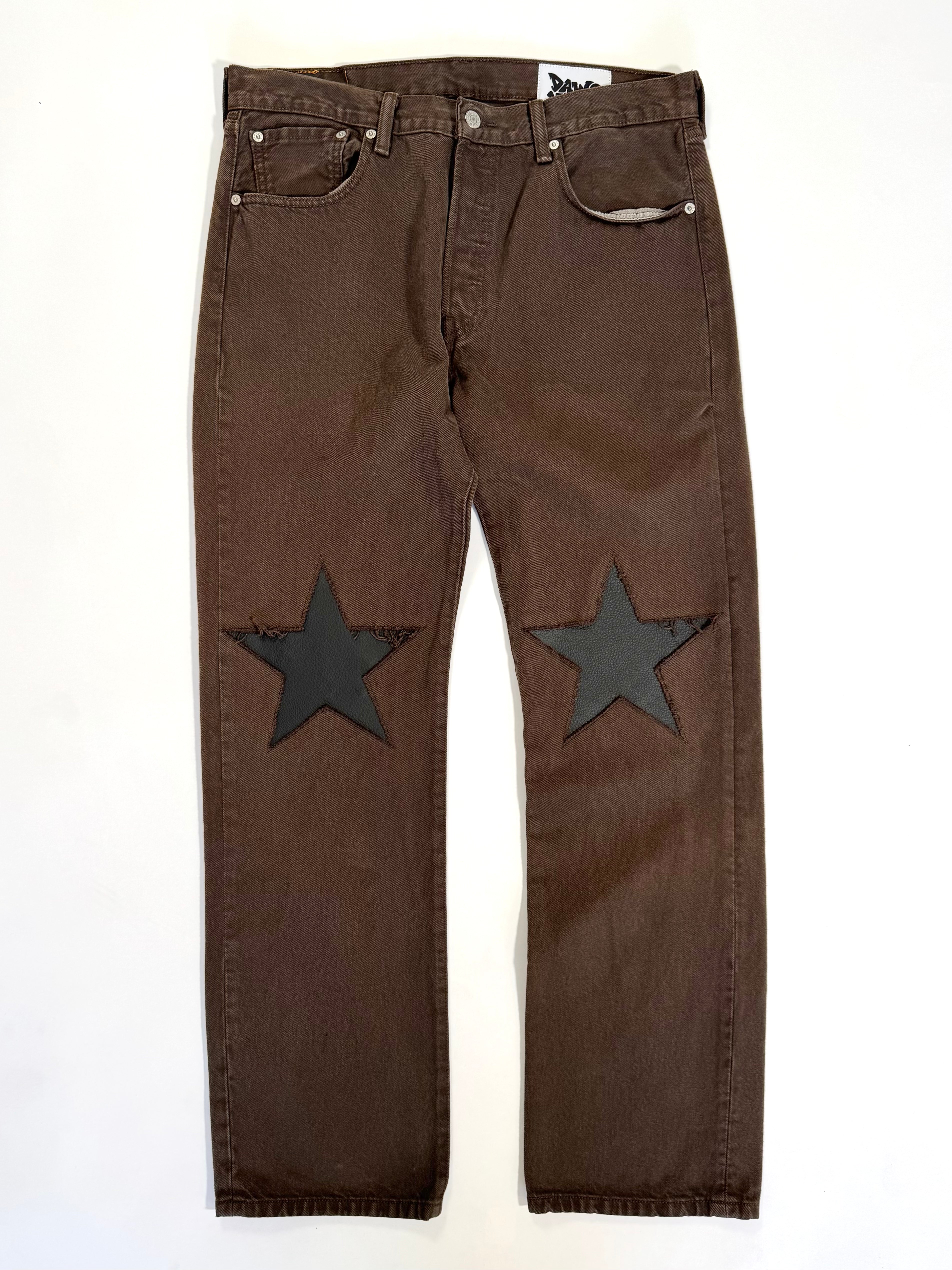 Brown Star Knee Jeans (Size 34)