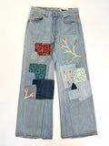 Light Wash Patchwork Jeans (Size 30)
