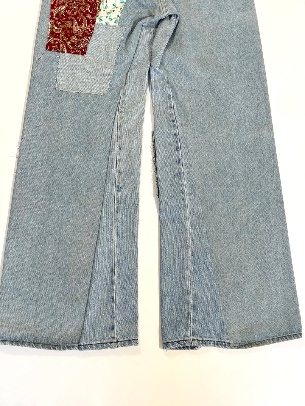 Light Wash Patchwork Jeans (Size 30)