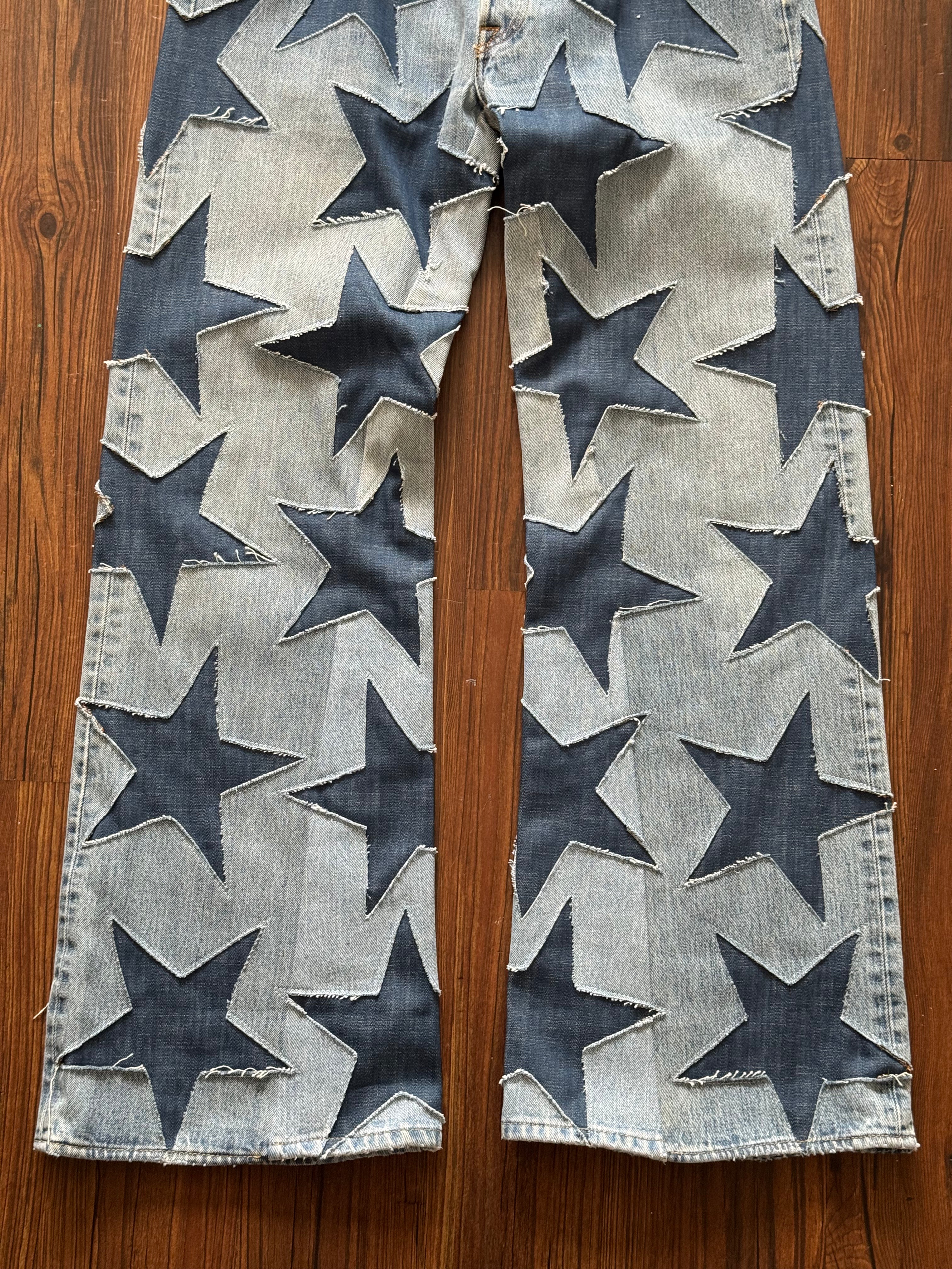 Vintage Washed All Over Star Jeans (Size 36)