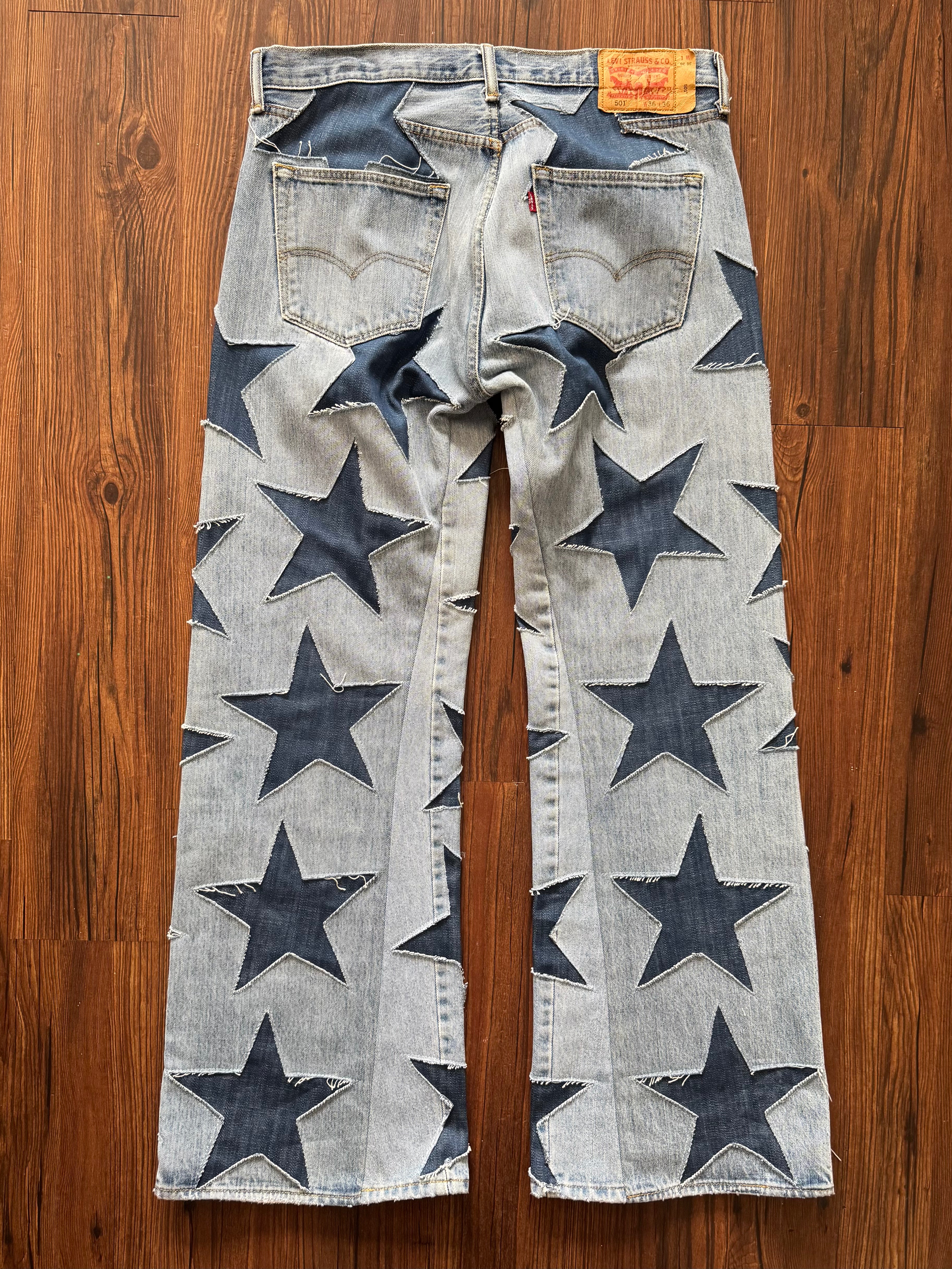Vintage Washed All Over Star Jeans (Size 36)