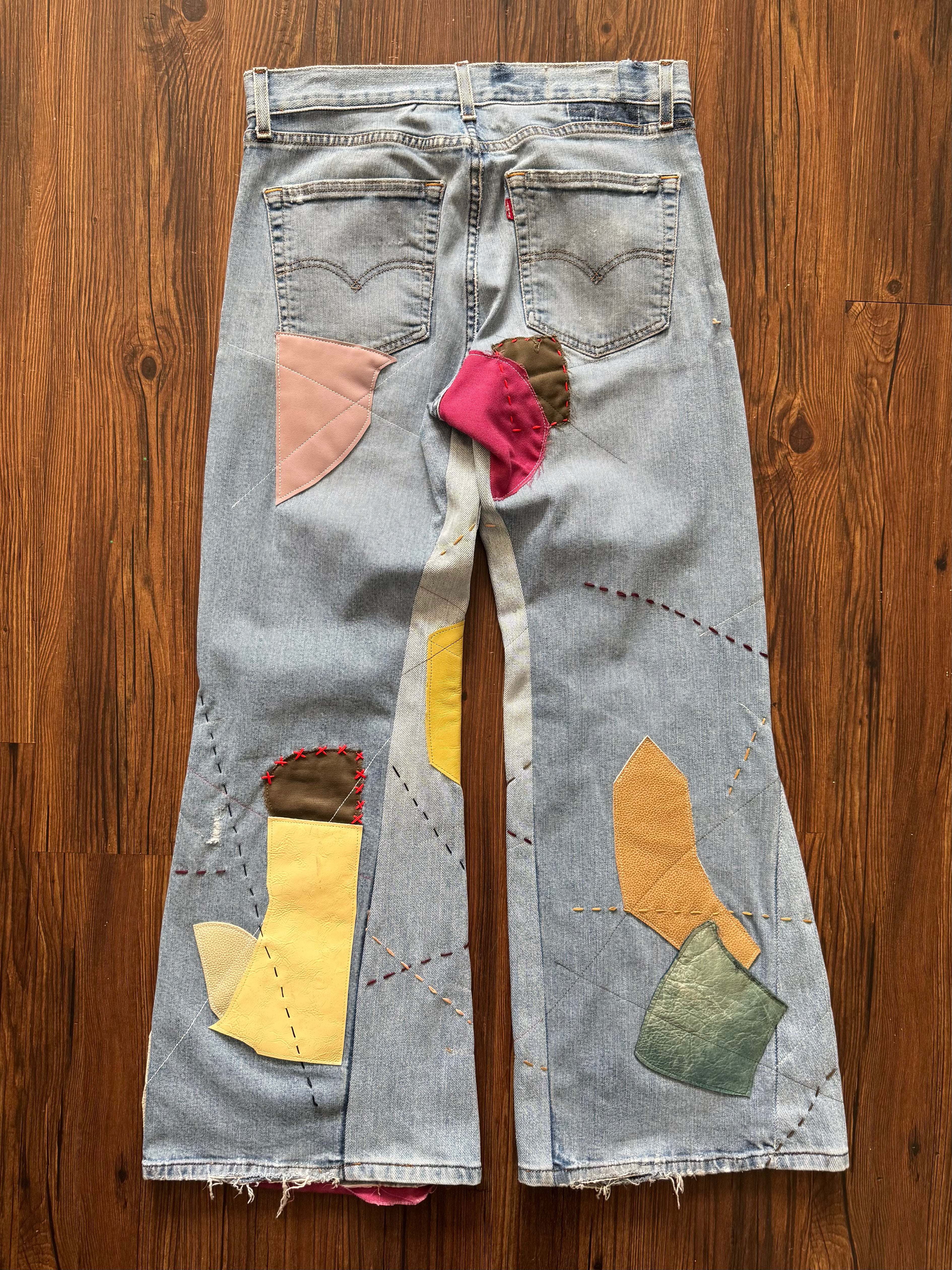 Repaired Patchwork Jeans (Size 33)