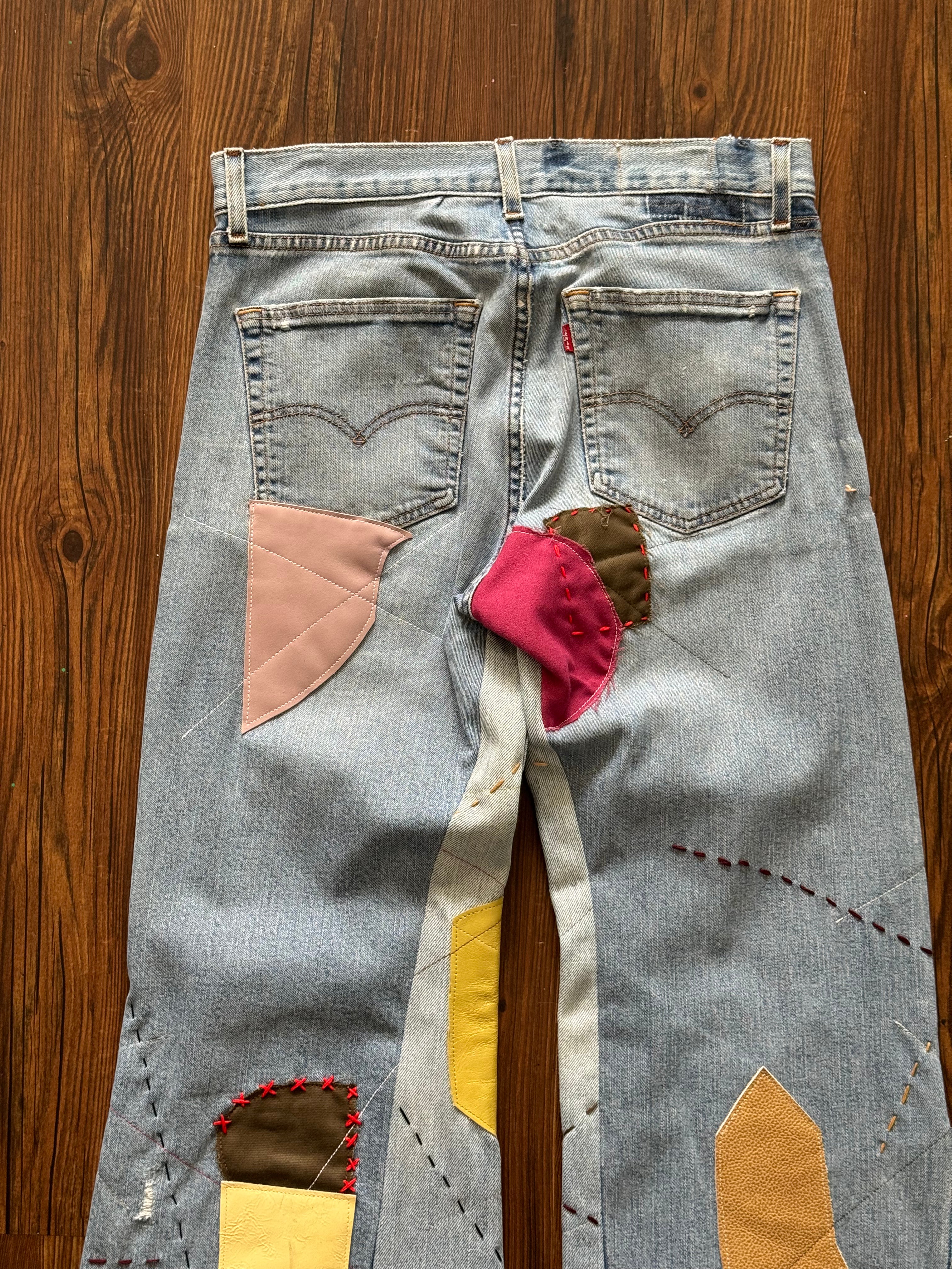 Repaired Patchwork Jeans (Size 33)