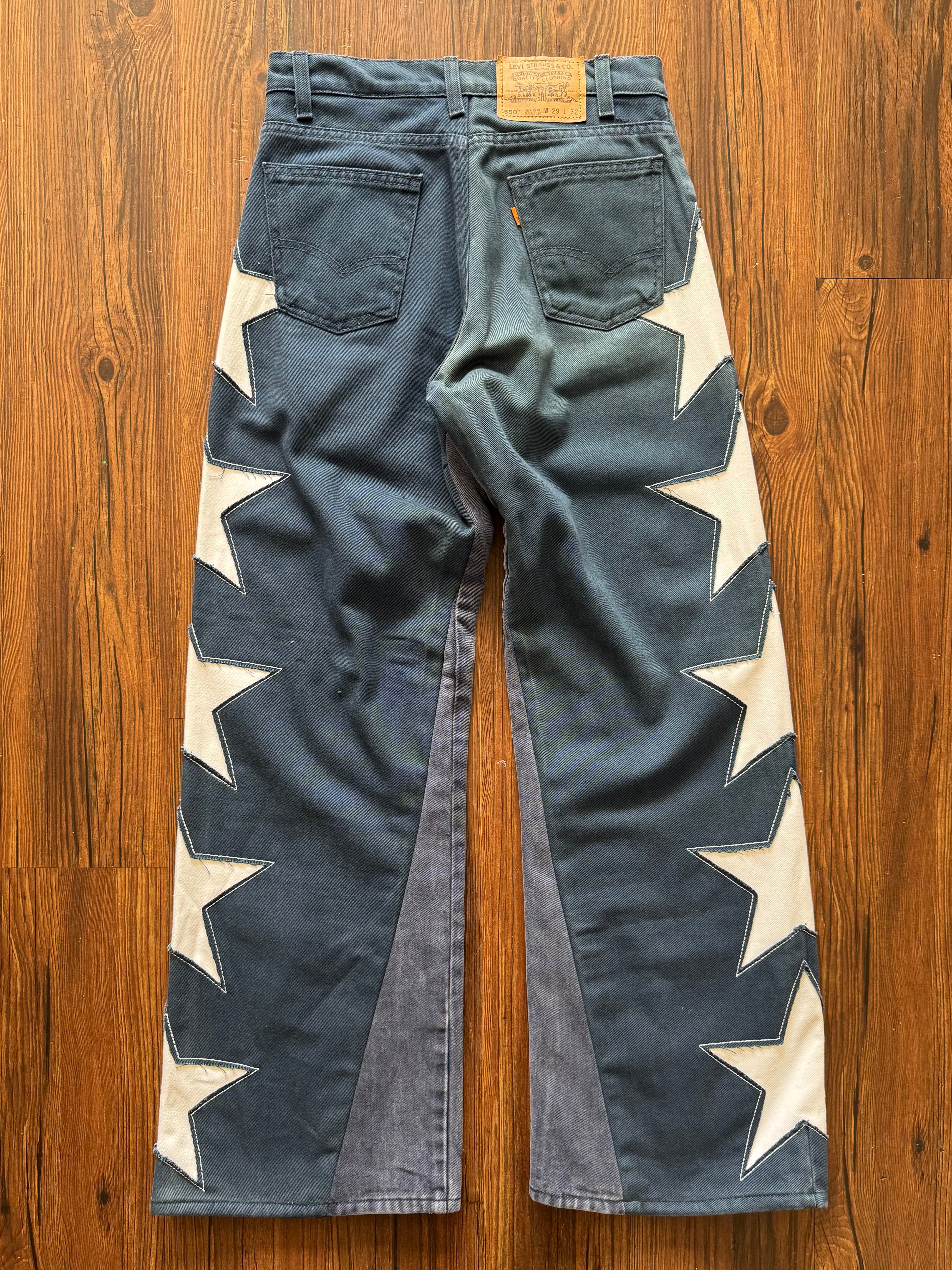 Navy Blue Star Jeans (Size 28)