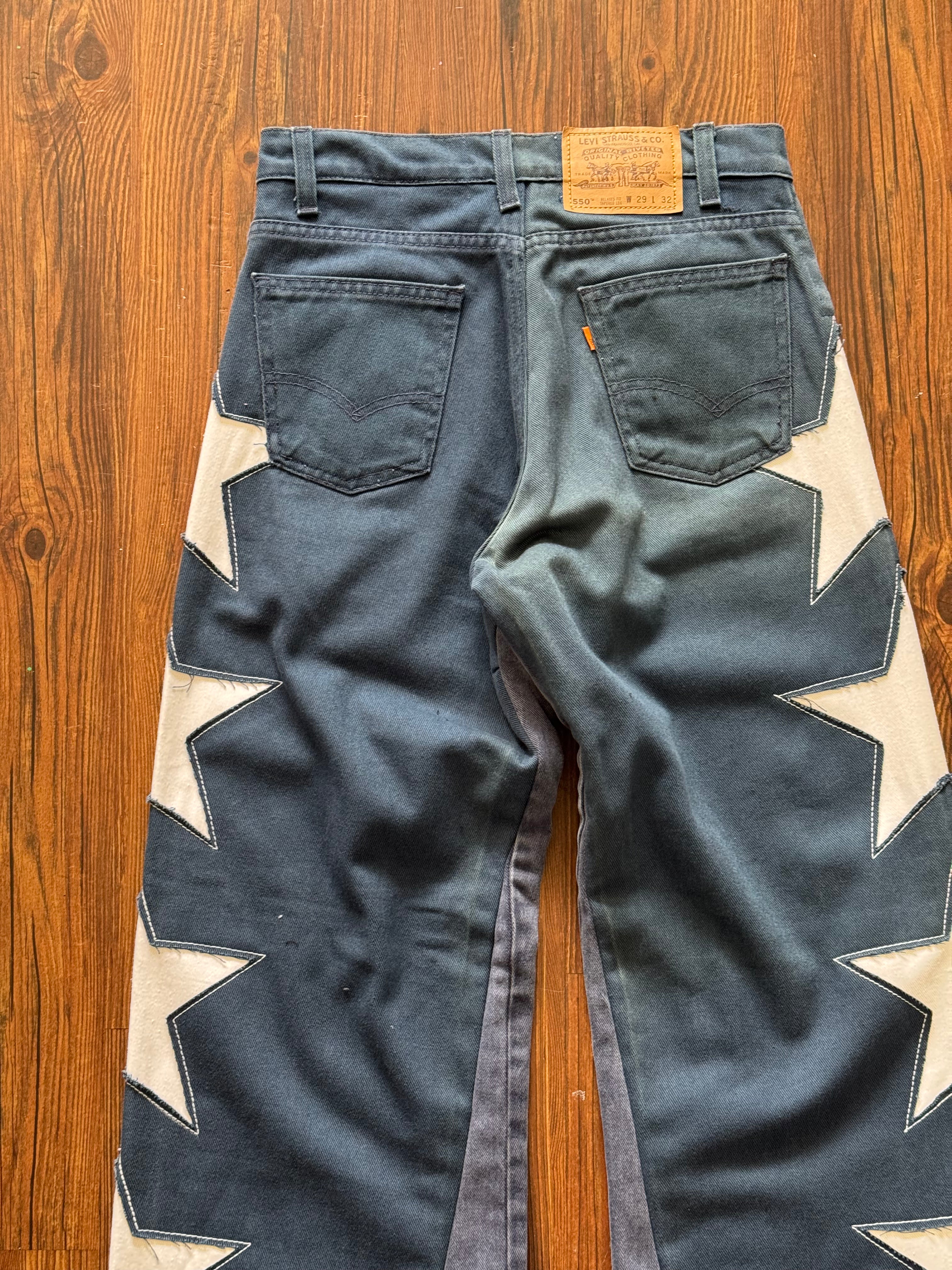 Navy Blue Star Jeans (Size 28)