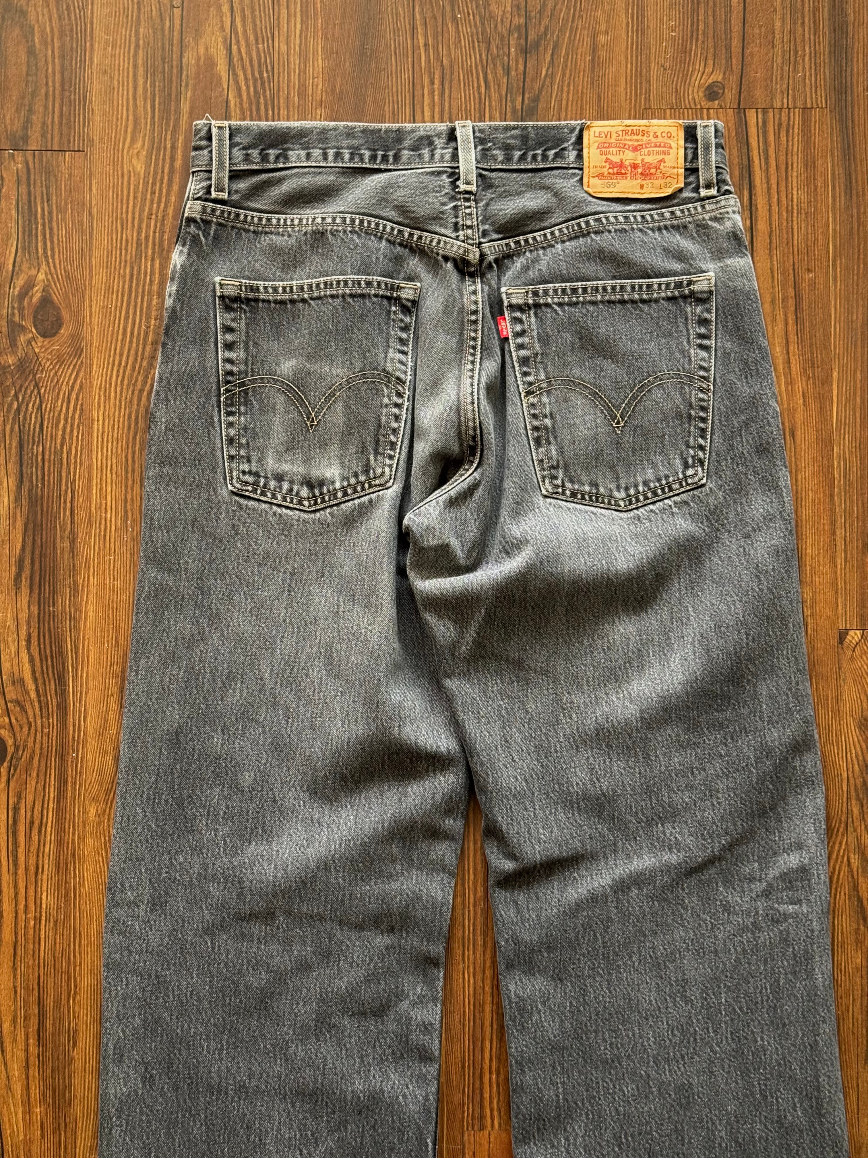 Black Repaired Patchwork Jeans (Size 32)