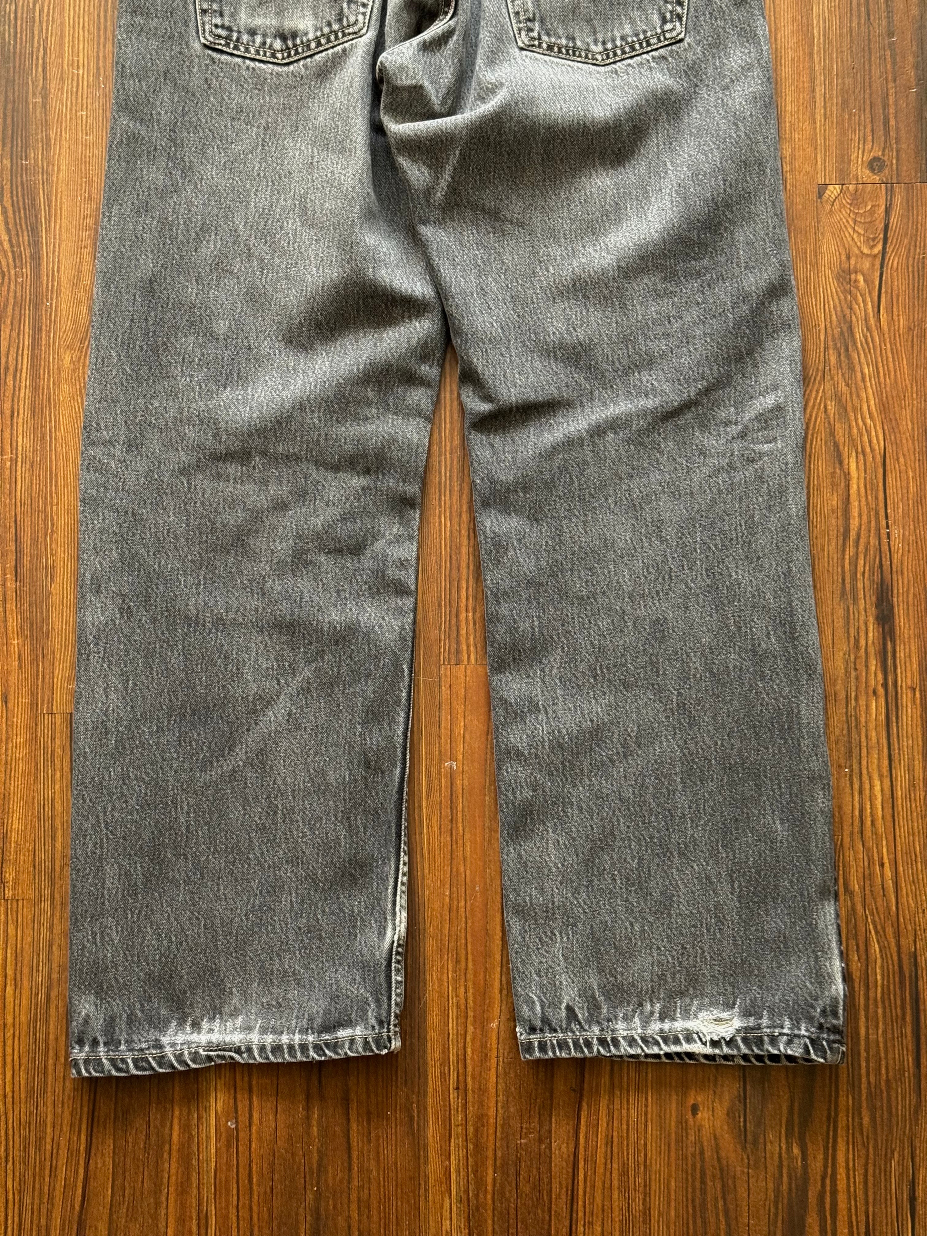 Black Repaired Patchwork Jeans (Size 32)