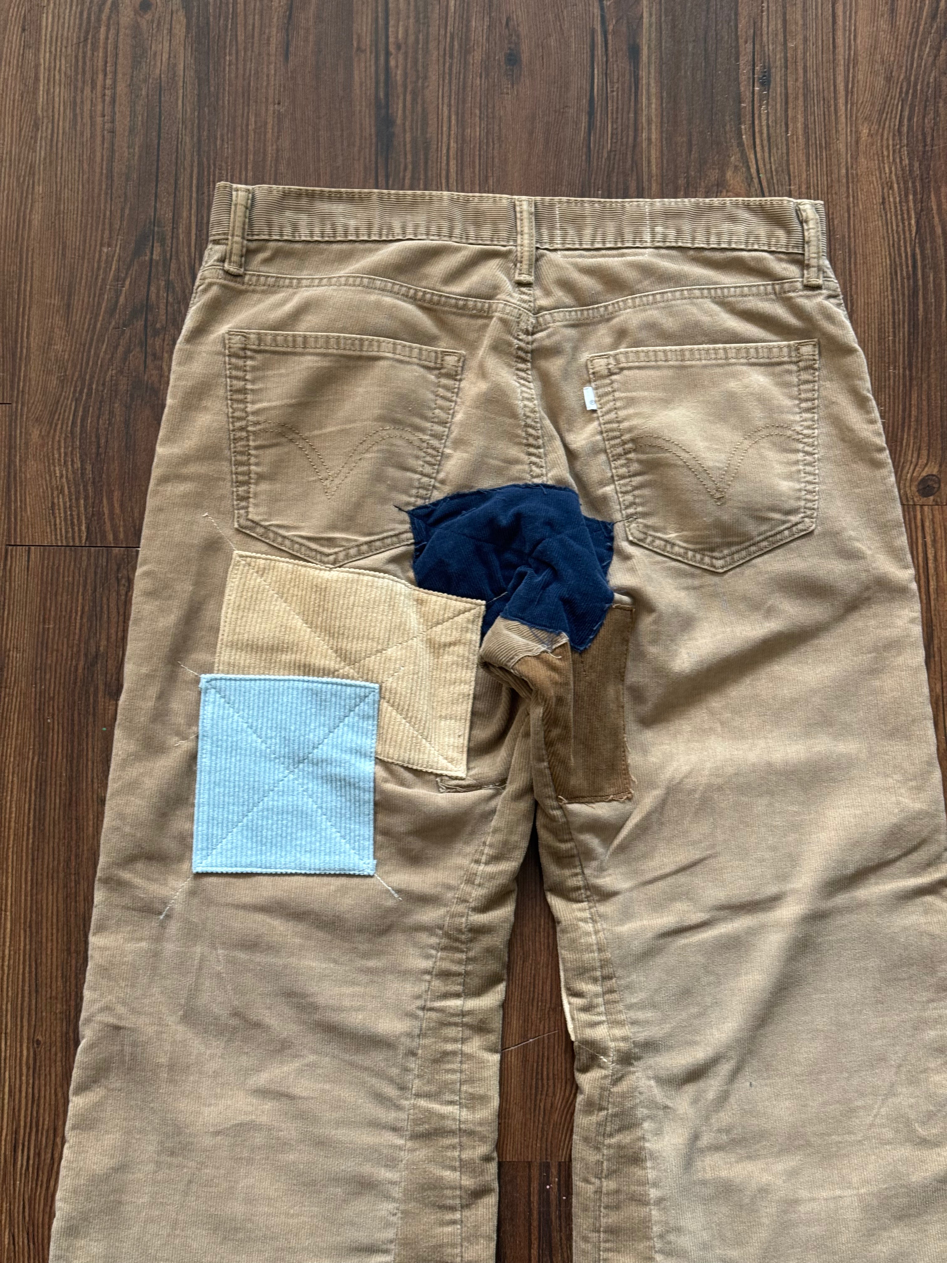 Corduroy Patchwork Jeans (Size 34)