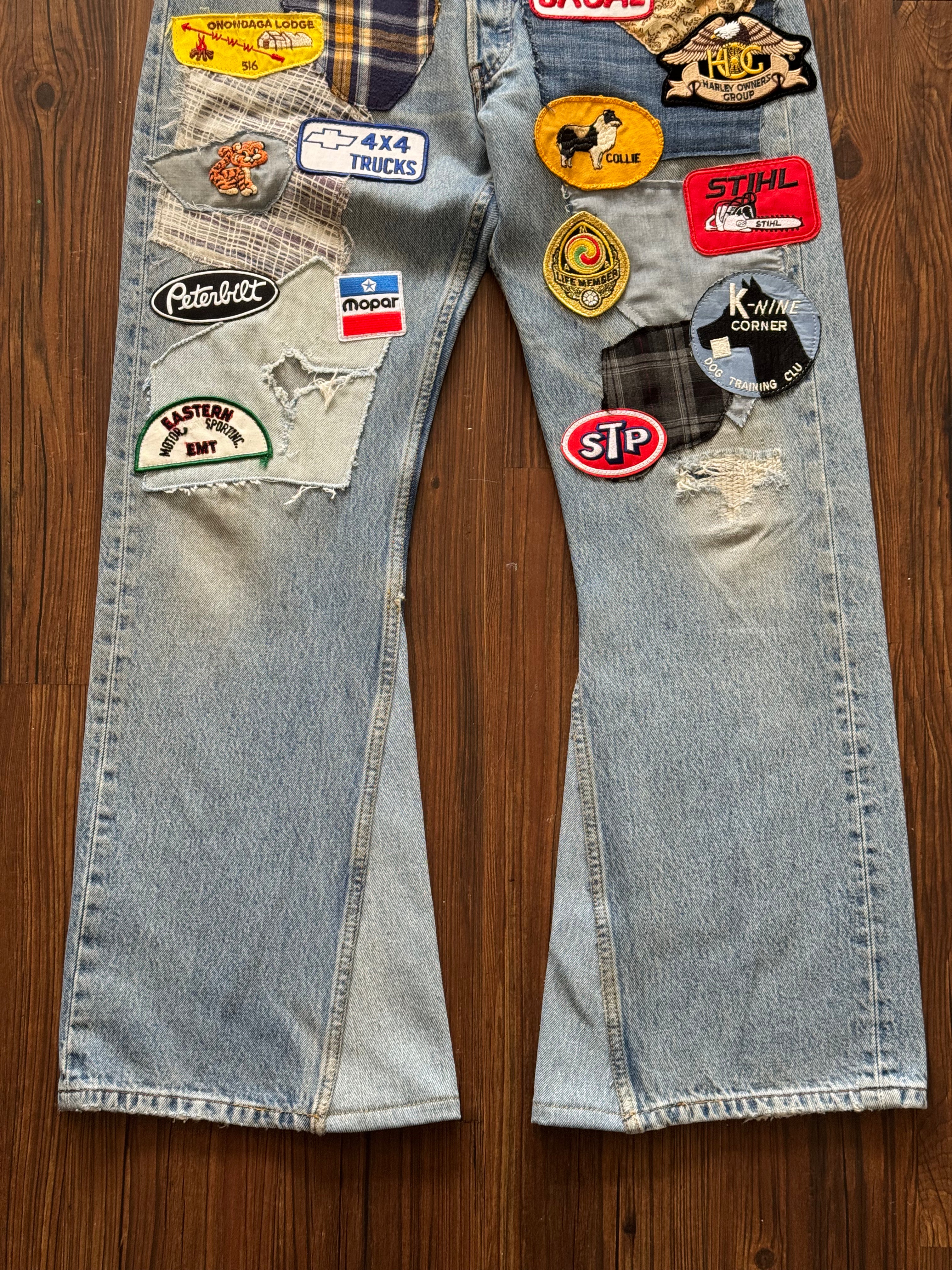 "Mr. Patches" Patchwork Jeans (Size 34)