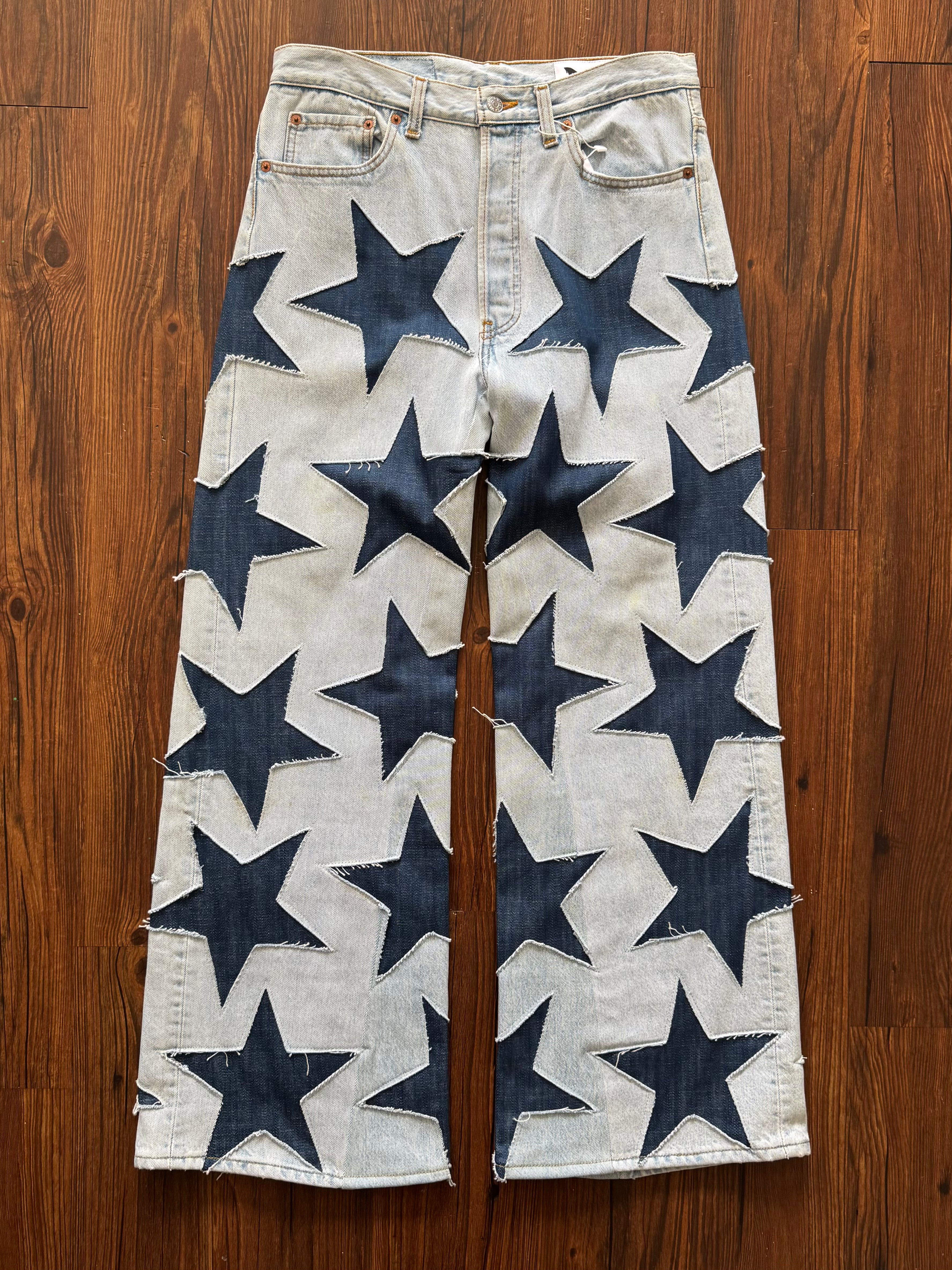Orange Tab All Over Star Jeans (Size 32)