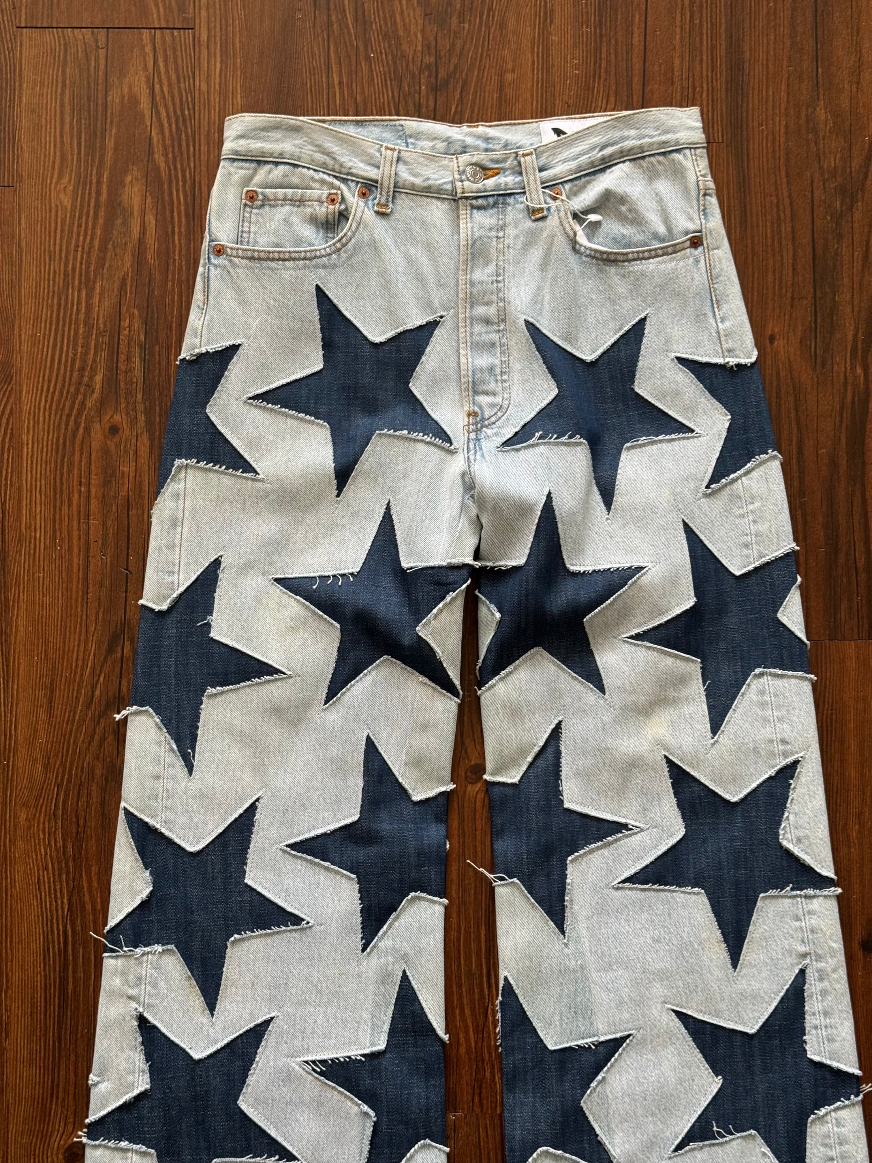 Orange Tab All Over Star Jeans (Size 32)