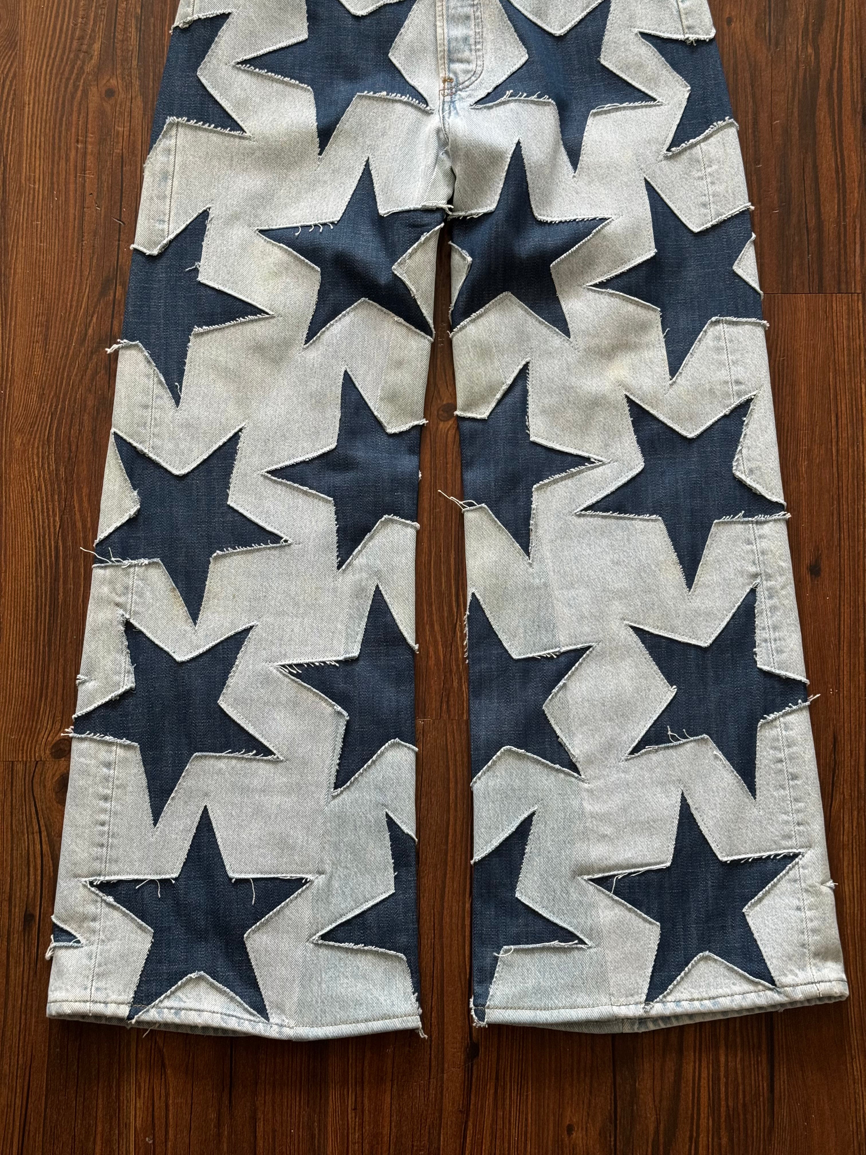 Orange Tab All Over Star Jeans (Size 32)