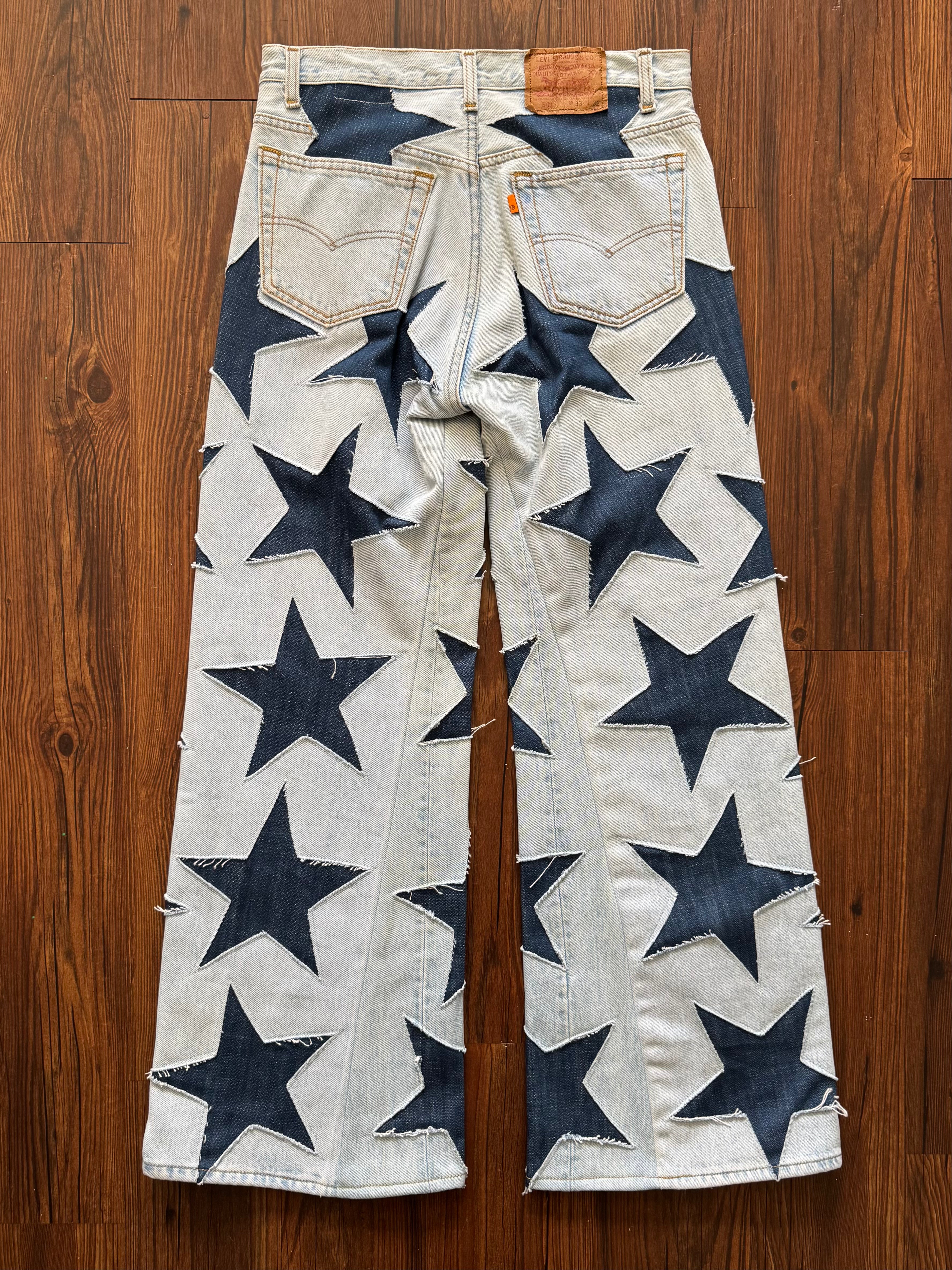Orange Tab All Over Star Jeans (Size 32)